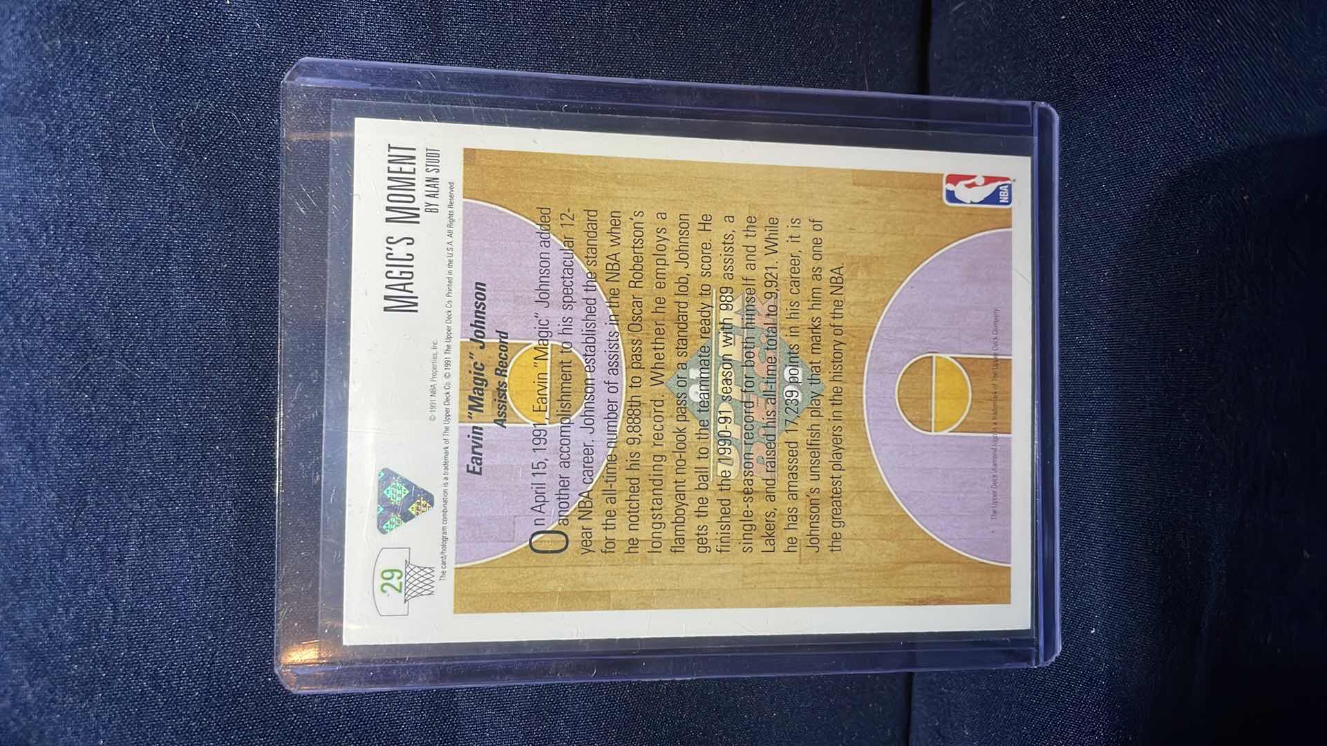 Photo 1 of 1991 MAGIC JOHNSON UPPER DECK MAGIC'S MOMENT CARD #29