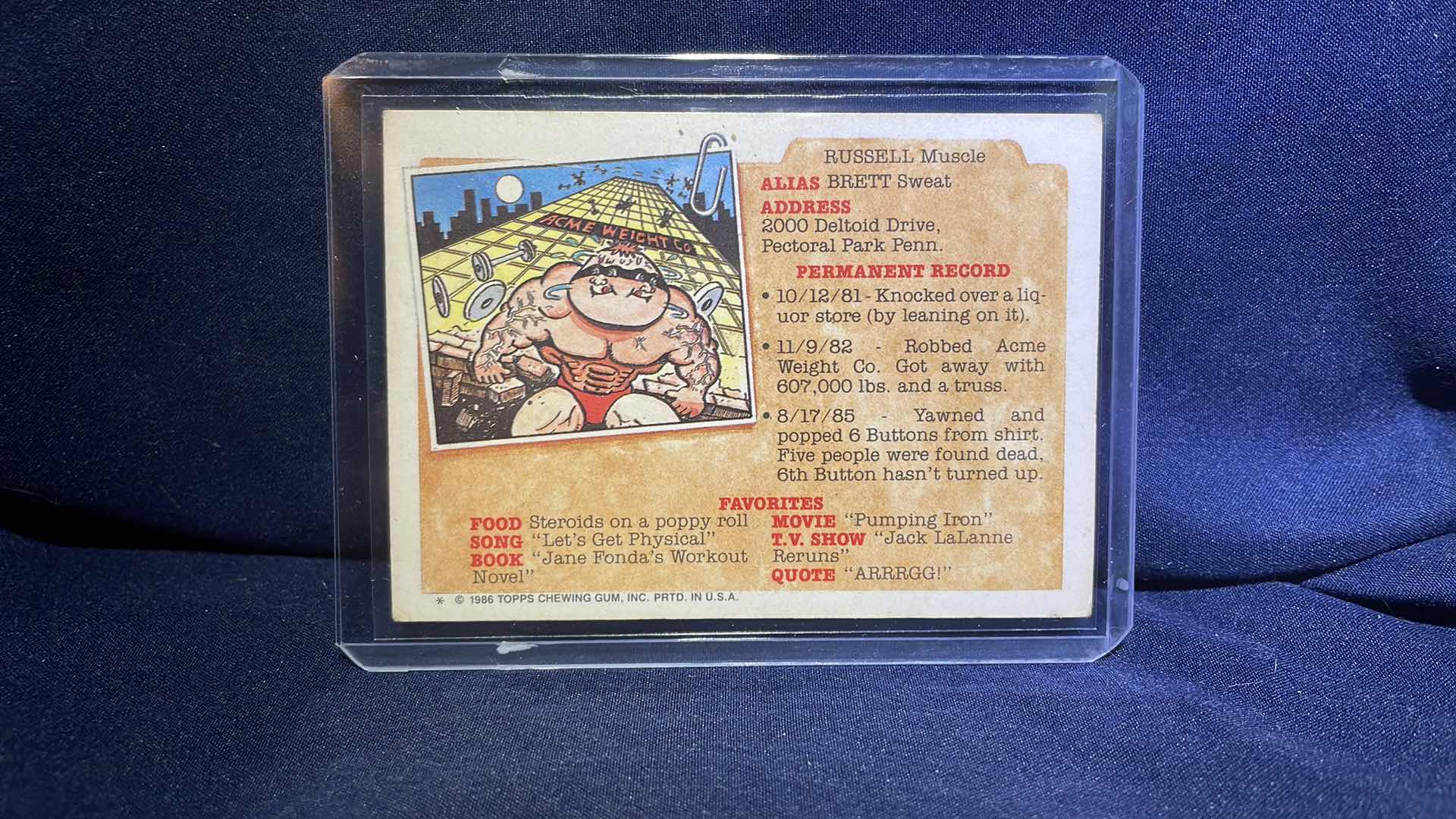 Photo 1 of 1986 TOPPS GARBAGE PAIL KIDS SPRAYED WADE CARD #182a