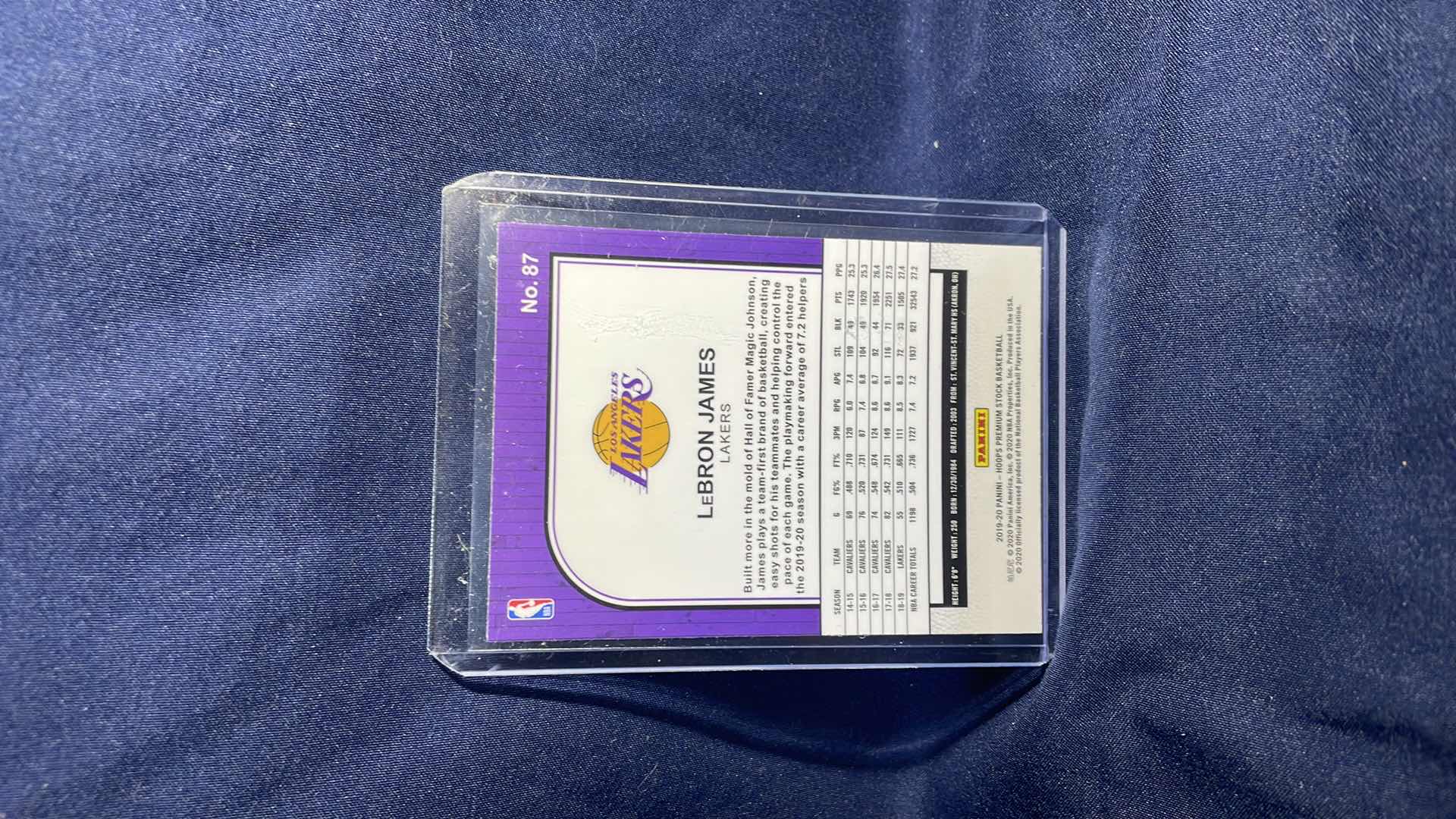 Photo 1 of 2019 NBA HOOPS LEBRON JAMES PREMIUM STOCK CARD 87