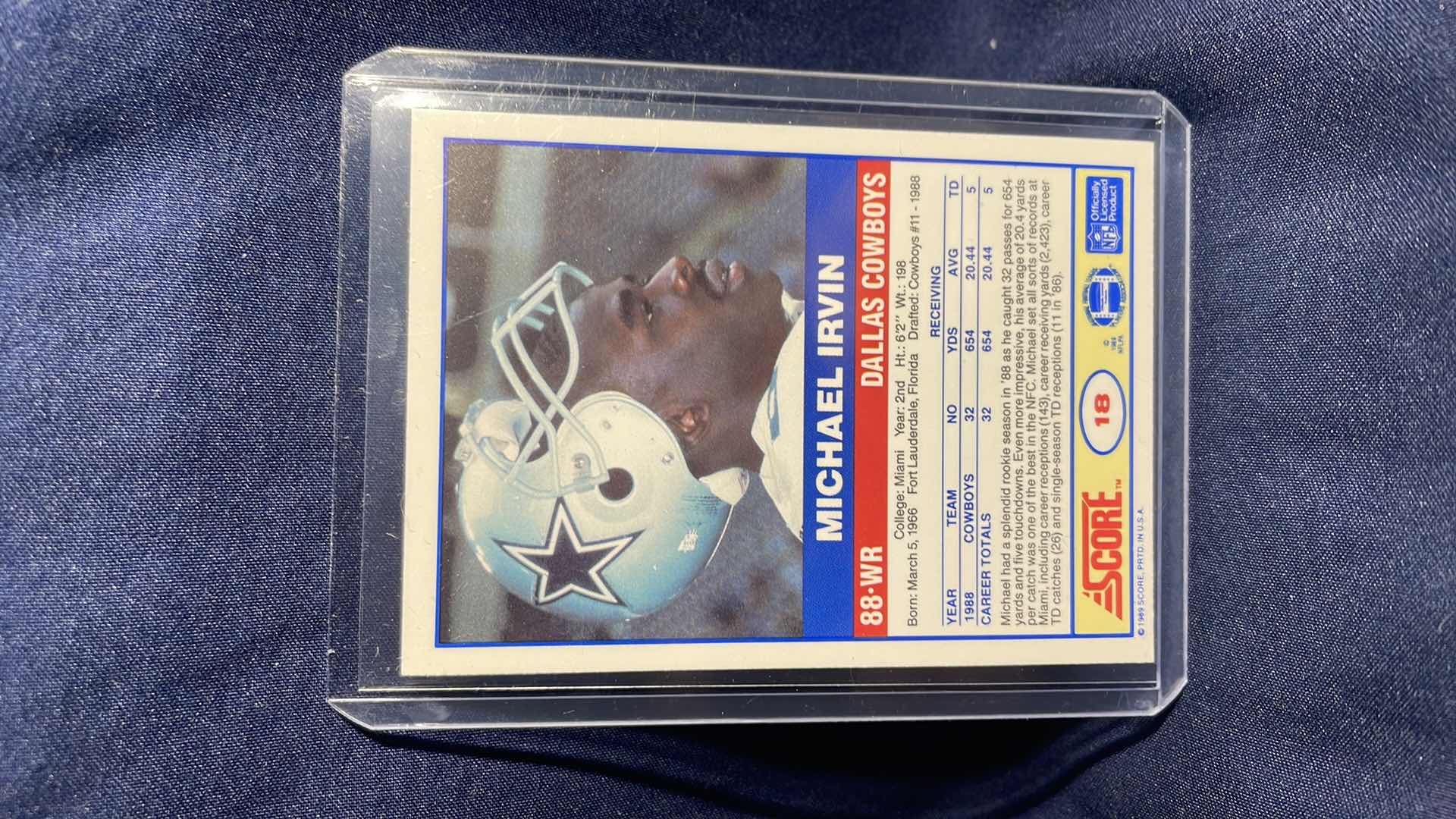 Photo 1 of 1989 SCORE MICHAEL IRVIN ROOKIE CARD 18