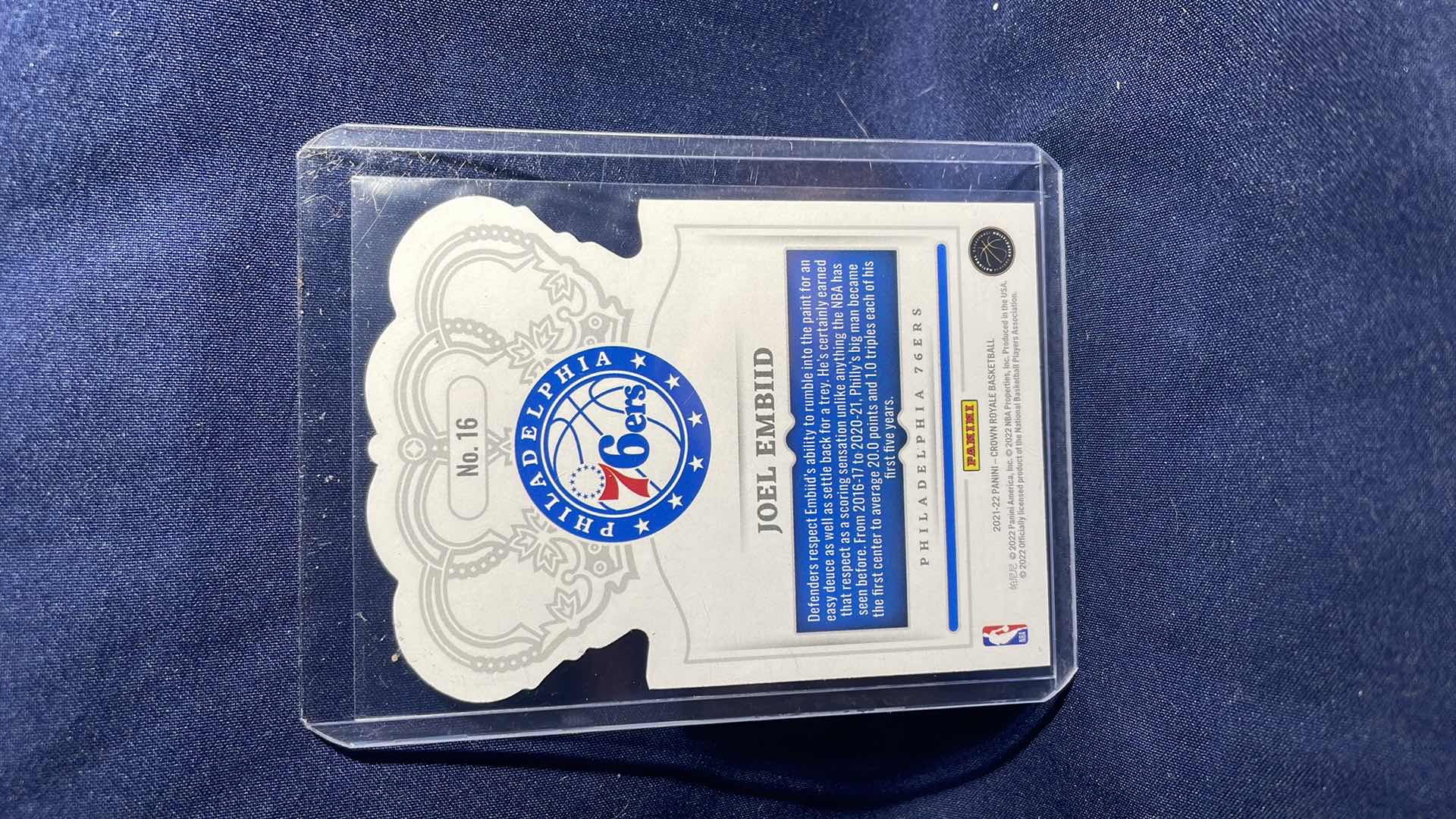 Photo 2 of 2021 PANINI JOEL EMBIID CROWN ROYALE CARD #16