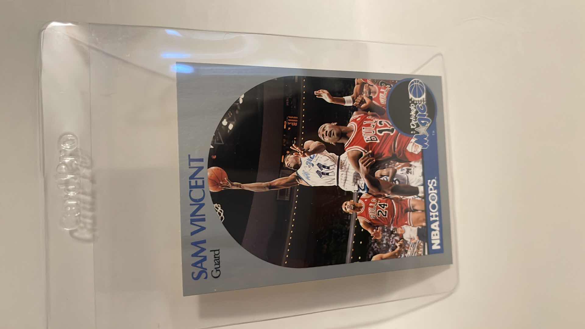 Photo 1 of RARE 1990 SAM VINCENT W MICHAEL JORDAN WEARING #12 JERSEY CARD 223