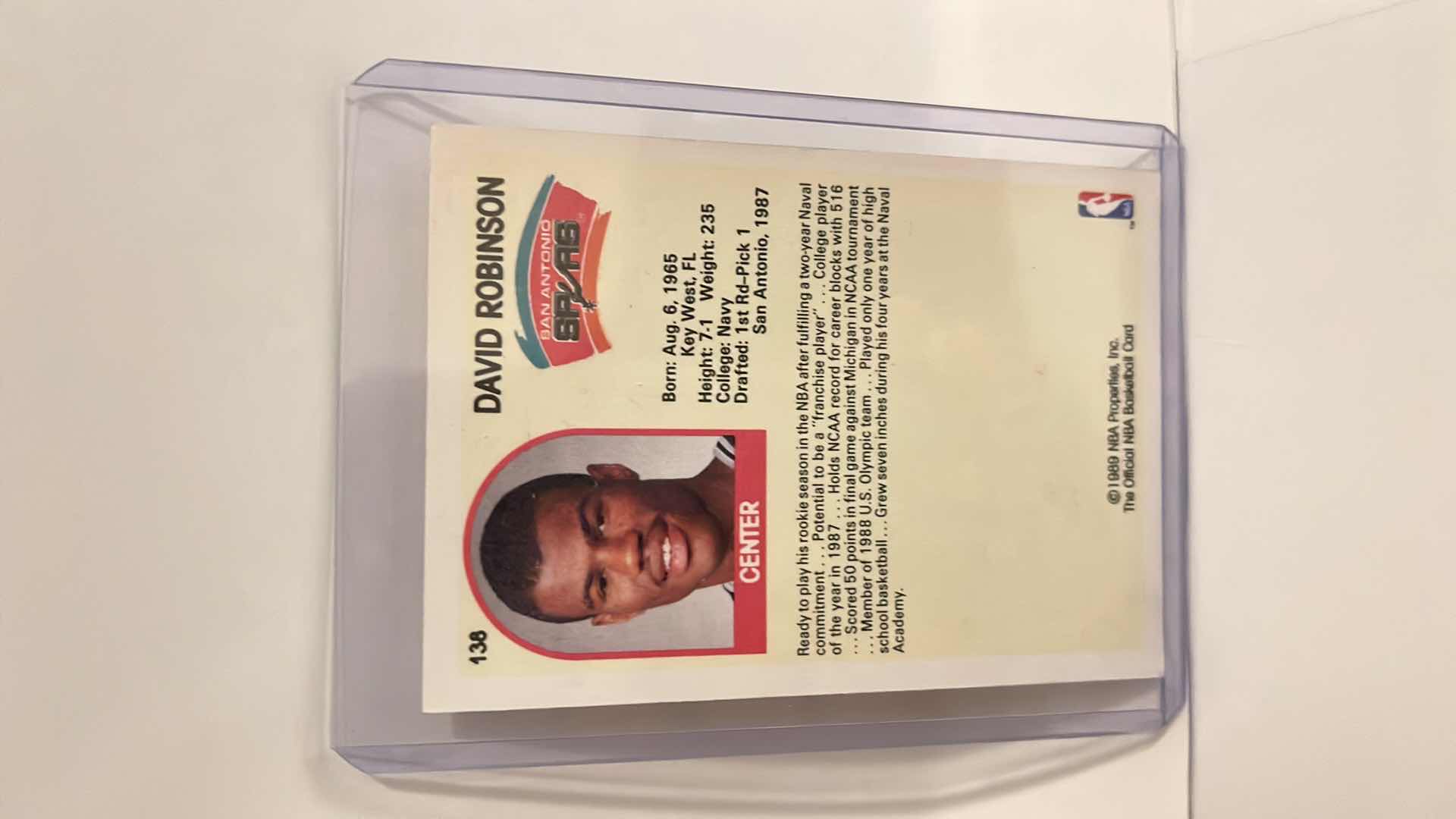 Photo 2 of 1989 DAVID ROBINSON NBA HOOPS ROOKIE 134