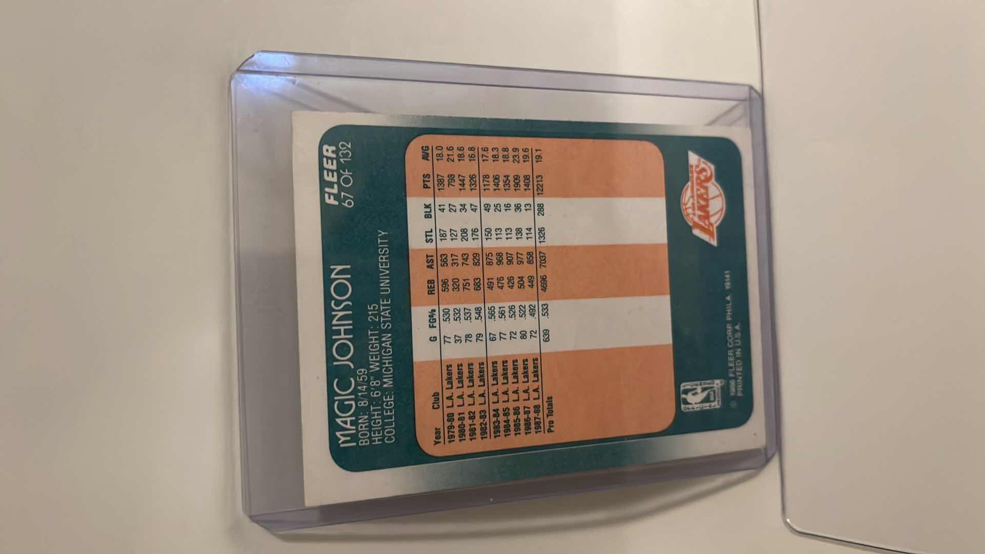 Photo 1 of 1988 MAGIC JOHNSON FLEER CARD 67