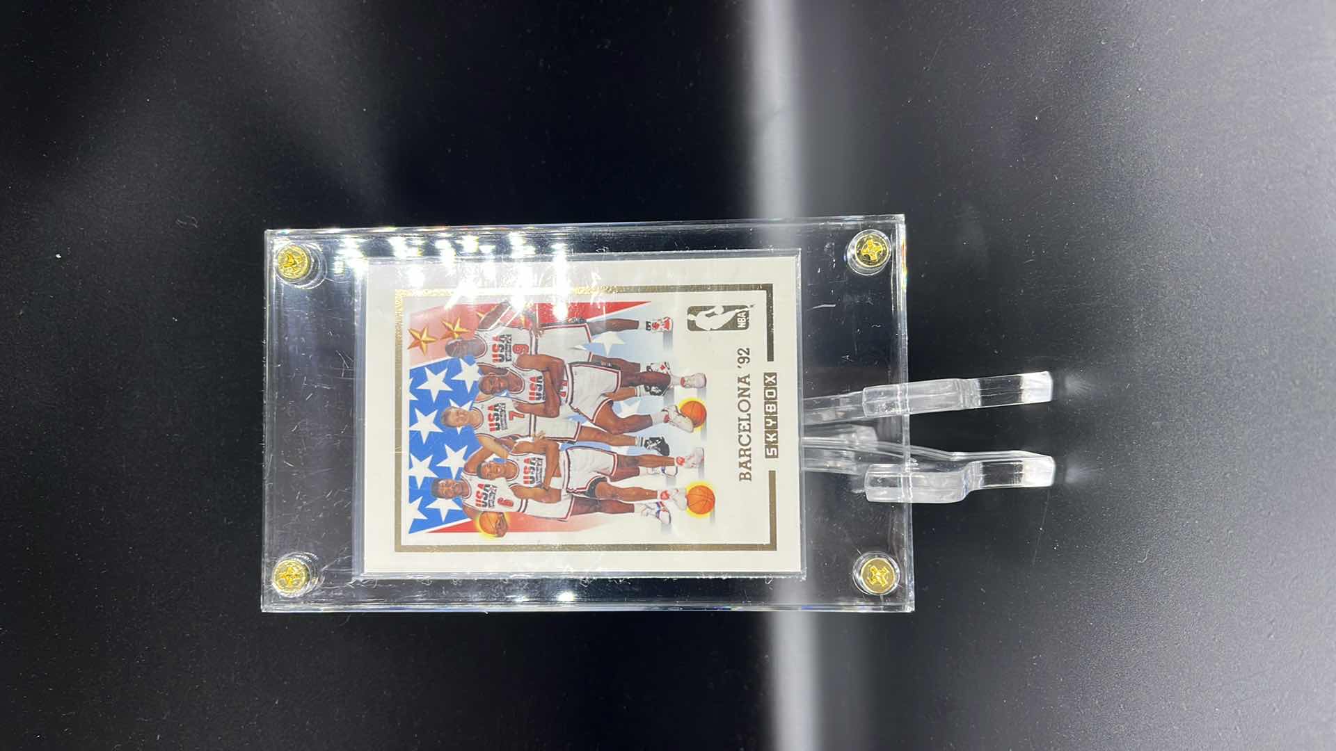 Photo 1 of 1991-92 MICHAEL JORDAN SKYBOX USA BASKETBALL OLYMPIC DREAM TEAM CARD W GOLD FOIL