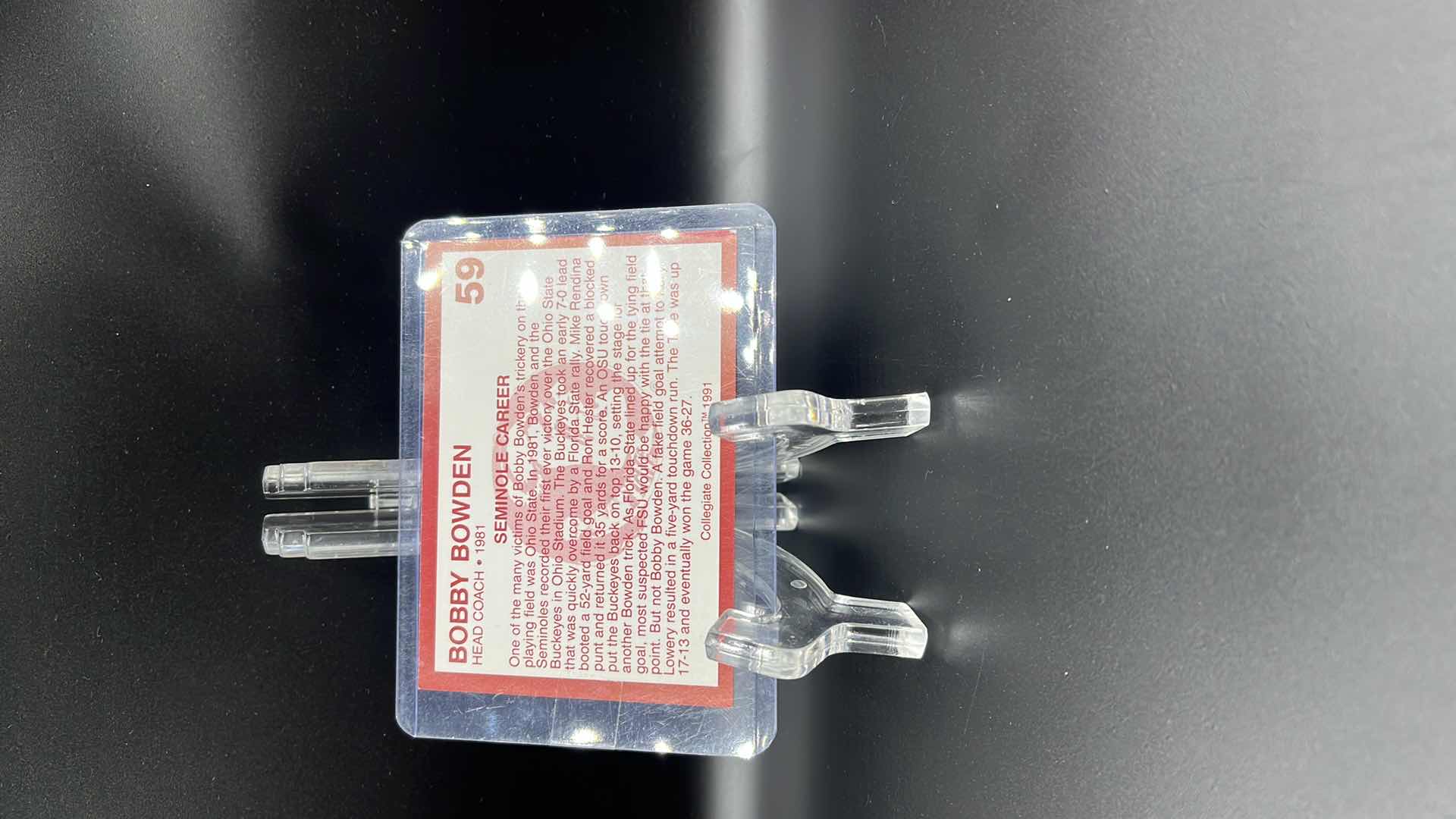 Photo 1 of 1991 BOBBY BOWDEN AUTOGRAPHED COLLEGIATE CARD 59