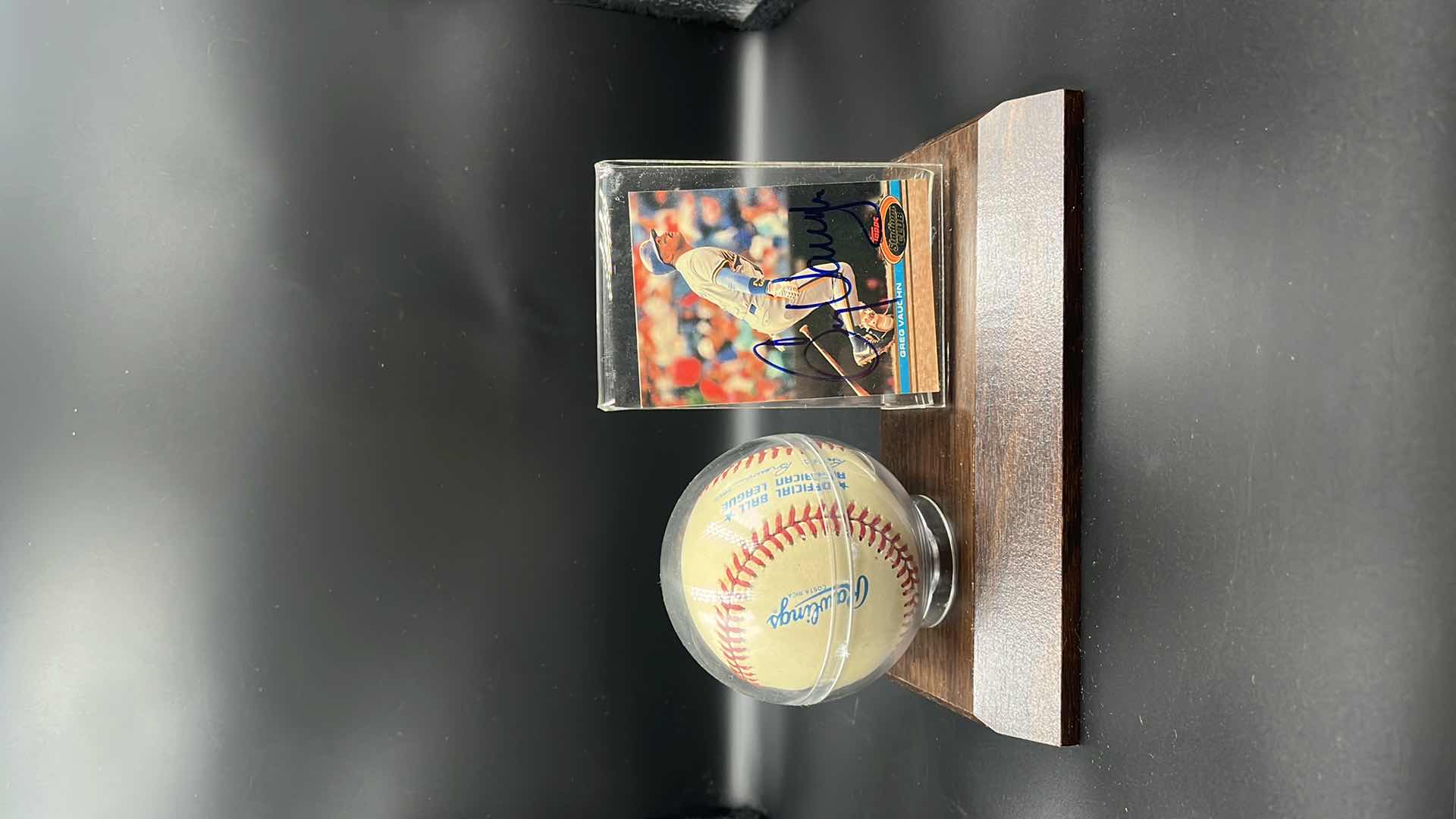 Photo 1 of GREG VAUGHN AUTOGRAPHED STADIUM CLUB BASEBALL CARD