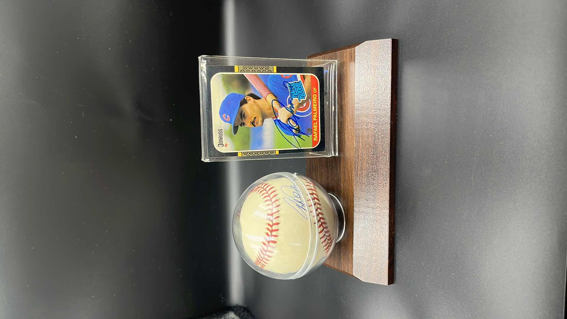 Photo 2 of 1987 RAFAEL PALMEIRO AUTOGRAPHED DONRUSS RATED ROOKIE CARD 43