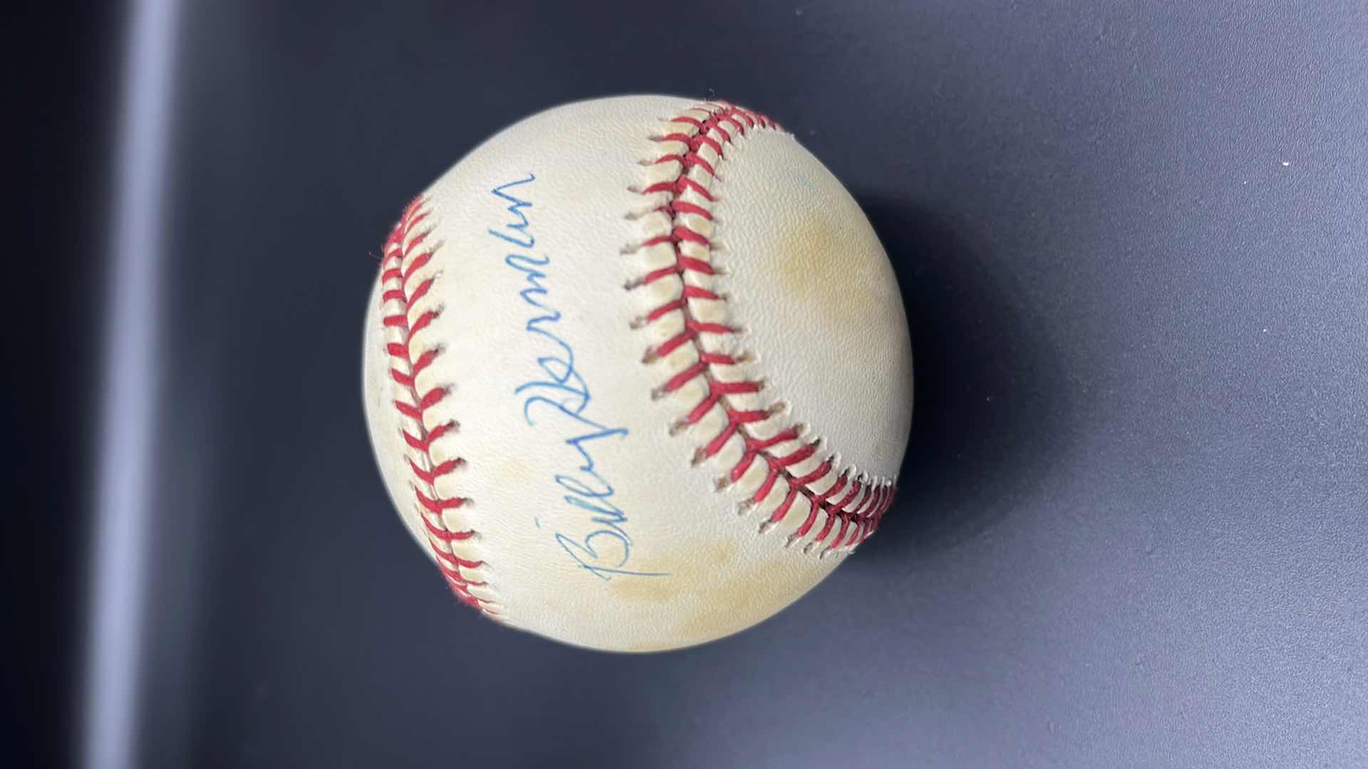 Photo 1 of AUTOGRAPHED RAWLINGS BASEBALL BY BILLY HERMAN DODGERS 