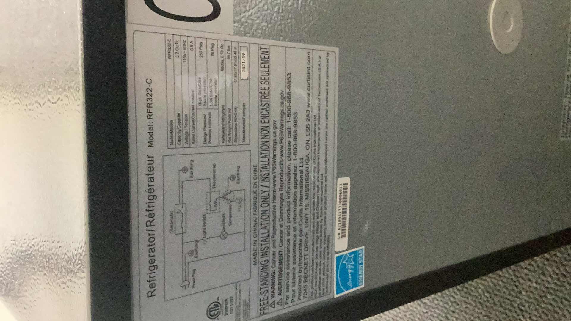 Photo 3 of RCA MINI REFRIGERATOR 18” X 18” H 32”