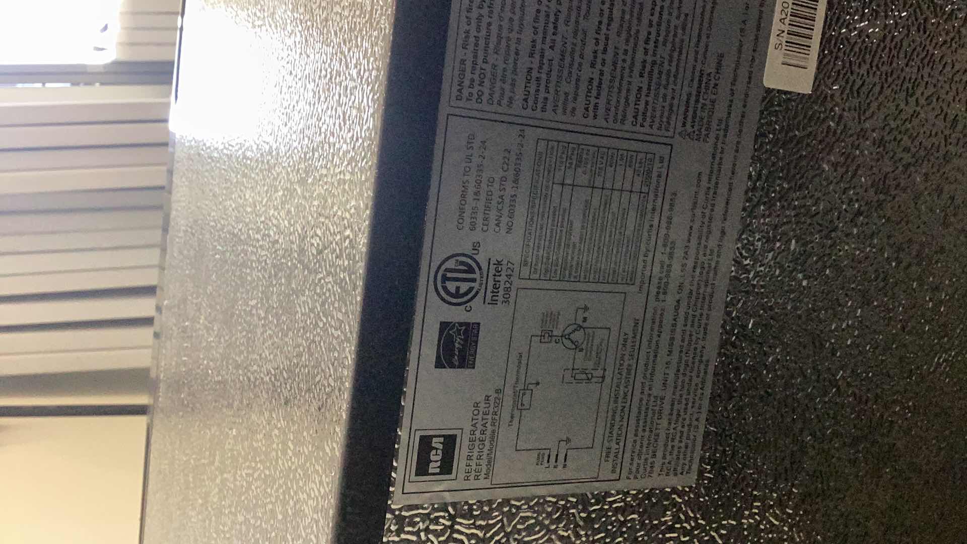 Photo 1 of RCA MINI REFRIGERATOR 18” X 17” H 32”