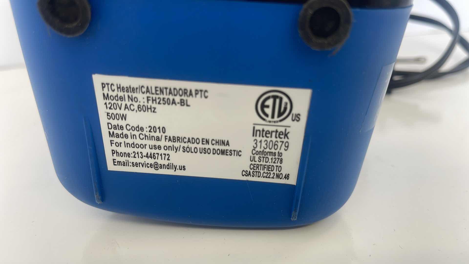 Photo 1 of ANDILY 500W SPACE HEATER