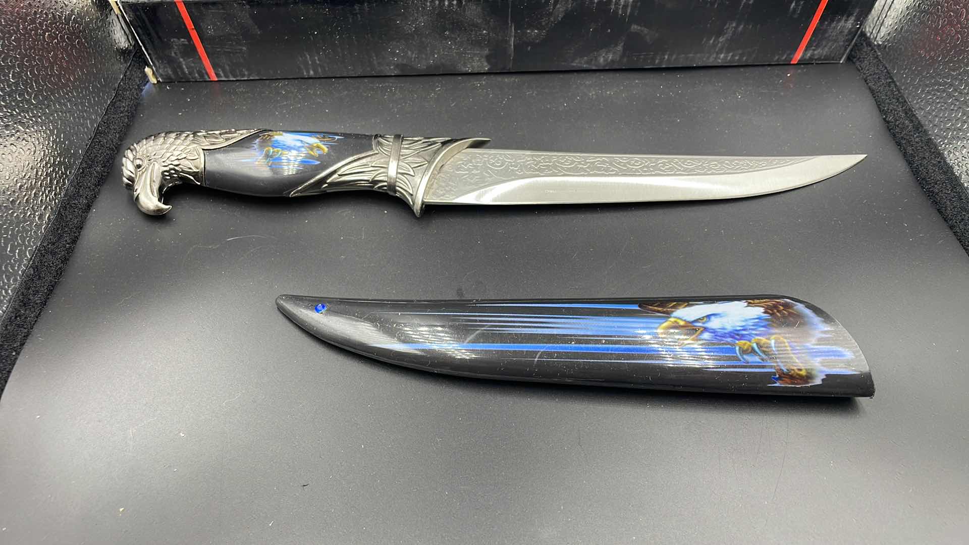 Photo 2 of EAGLE HANDLE BLADE AND DECORATIVE SHEATH 14”
