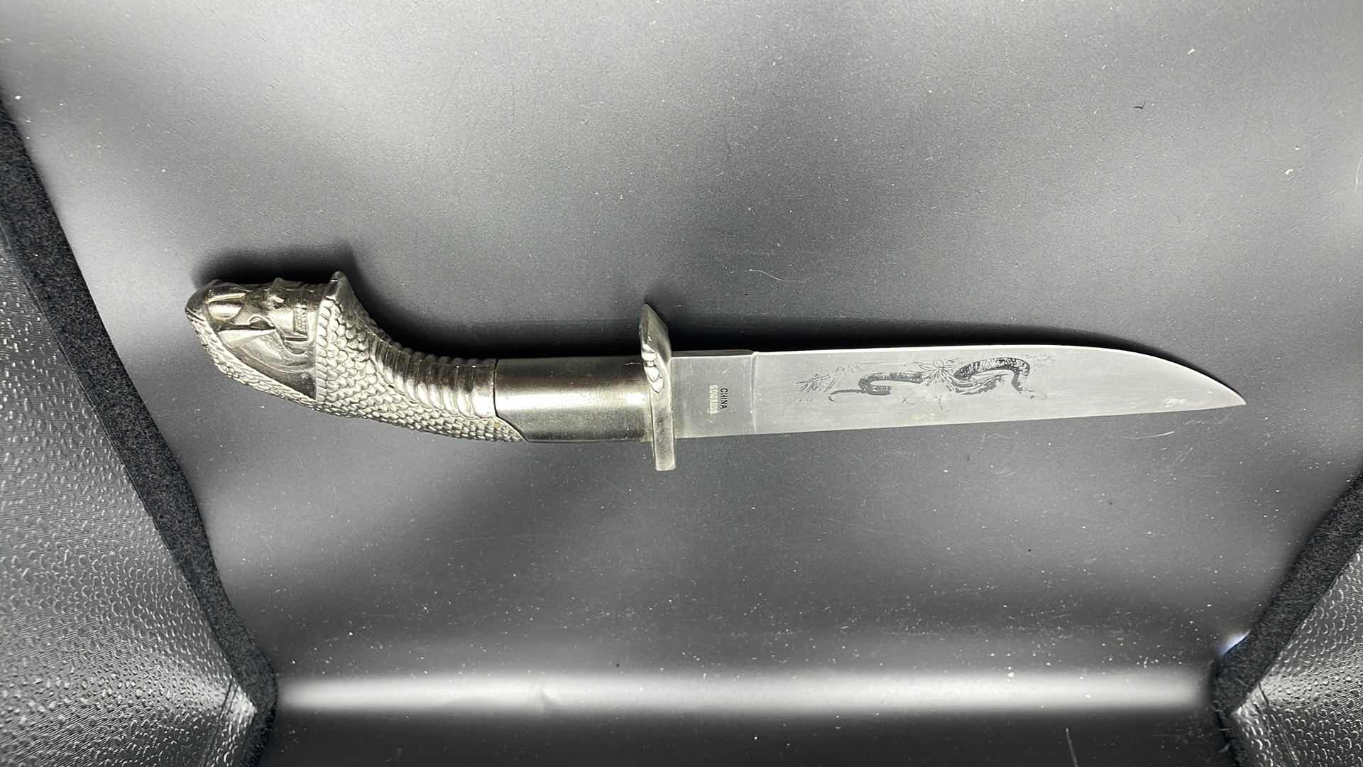 Photo 1 of SNAKE AND SKULL BLADE AND SHEATH 13”