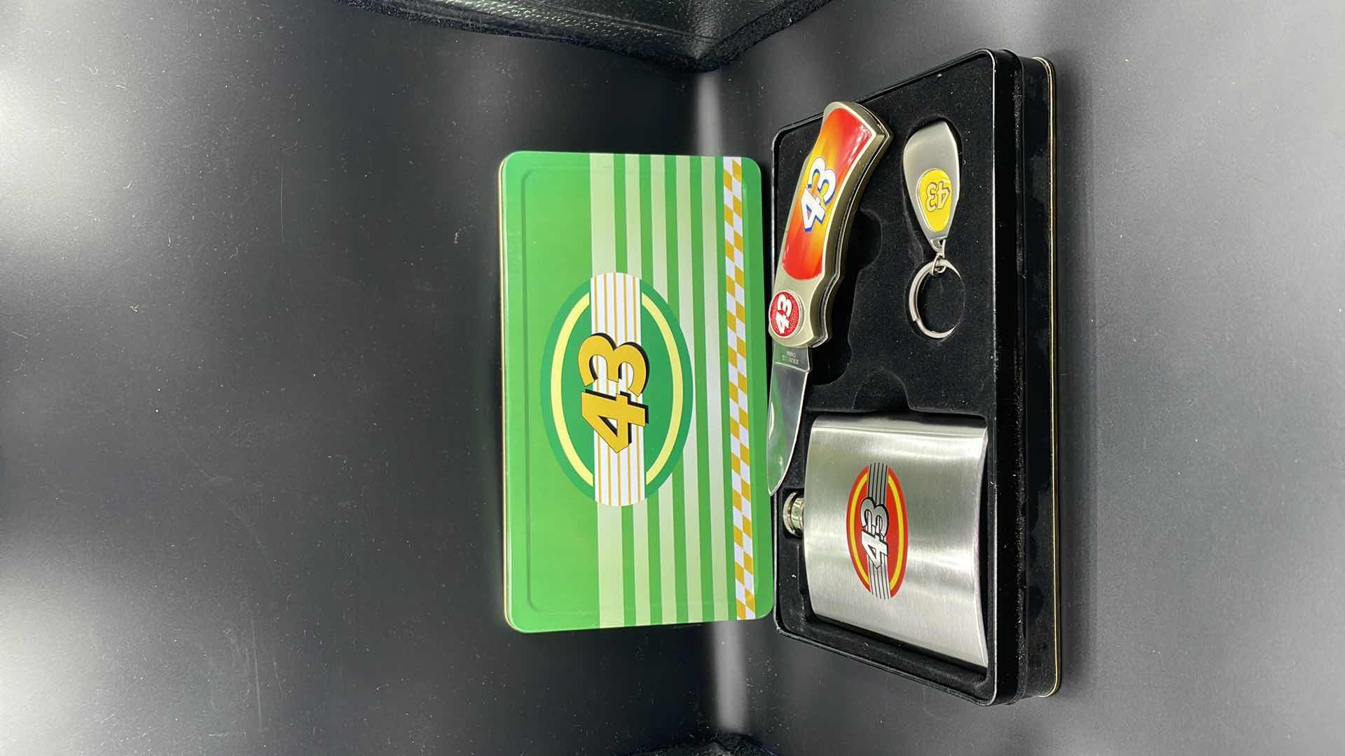 Photo 1 of #43 RACING SET ,FLASK ,POCKET KNIFE , KEYCHAIN