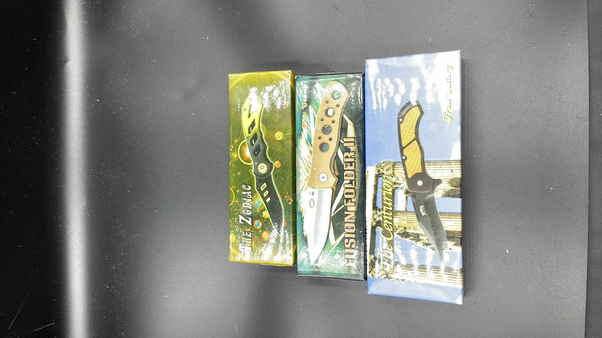 Photo 1 of FROST CUTLERY 3 PC FOLDING KNIFE SET