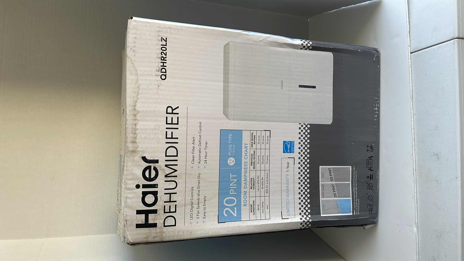 Photo 1 of HAIER DEHUMIDIFIER MODEL QDHR20LZ