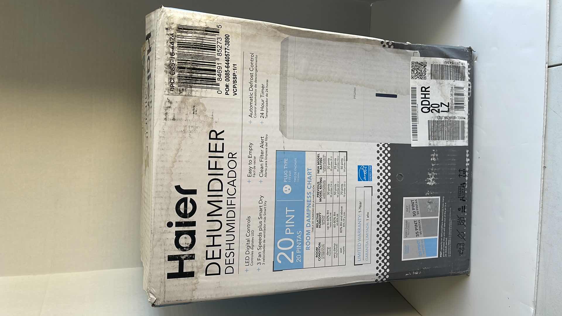 Photo 1 of HAIER DEHUMIDIFIER MODEL QDHR20LZ