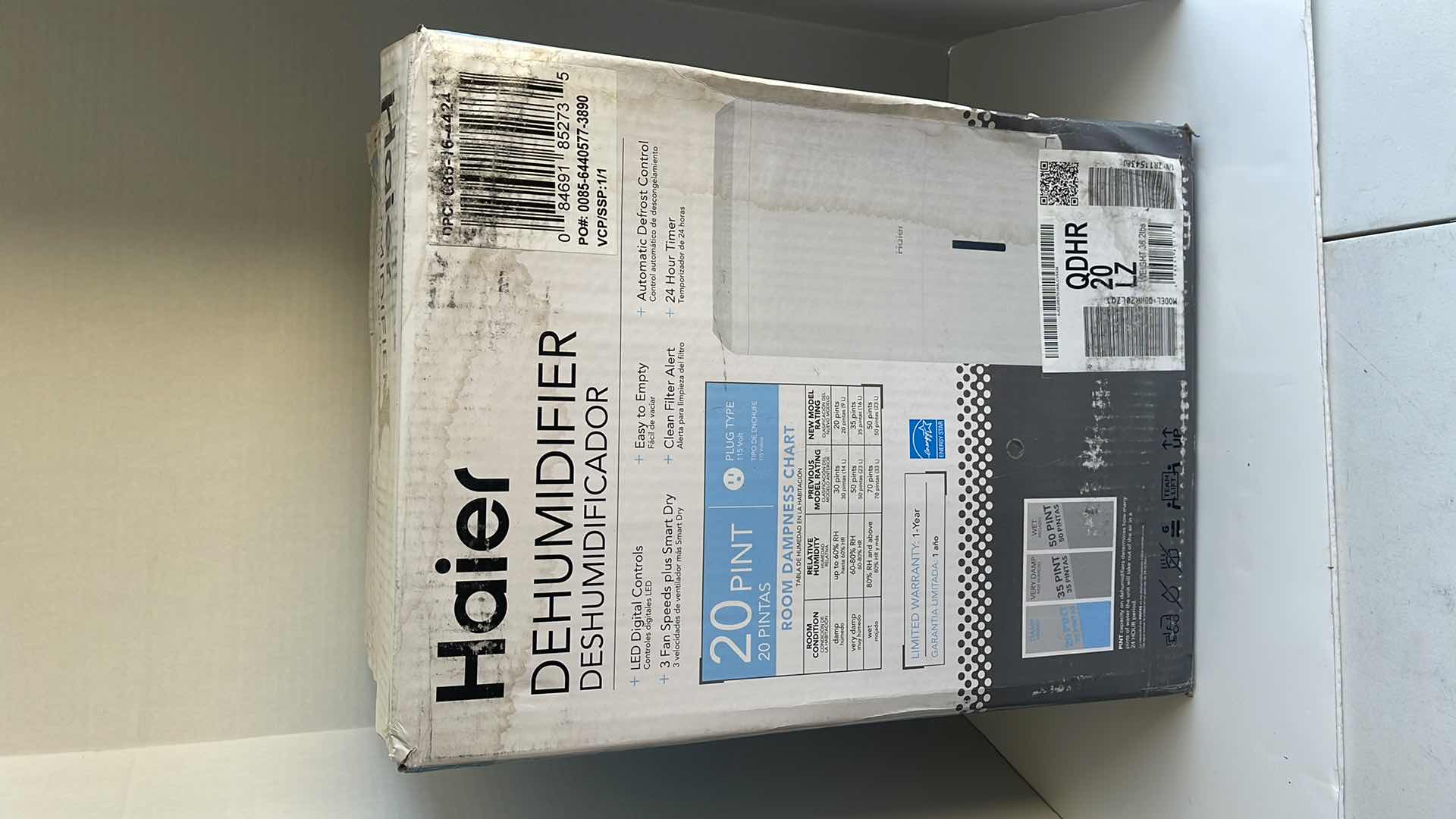 Photo 1 of HAIER DEHUMIDIFIER MODEL QDHR20LZ