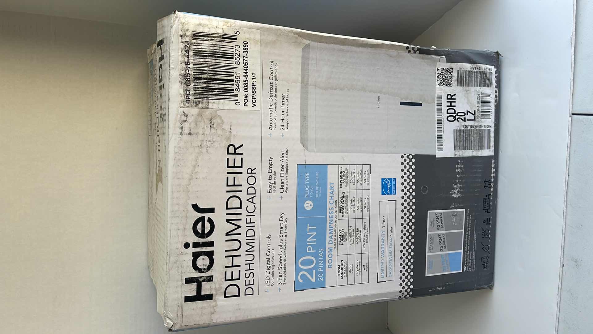 Photo 1 of HAIER DEHUMIDIFIER MODEL QDHR20LZ
