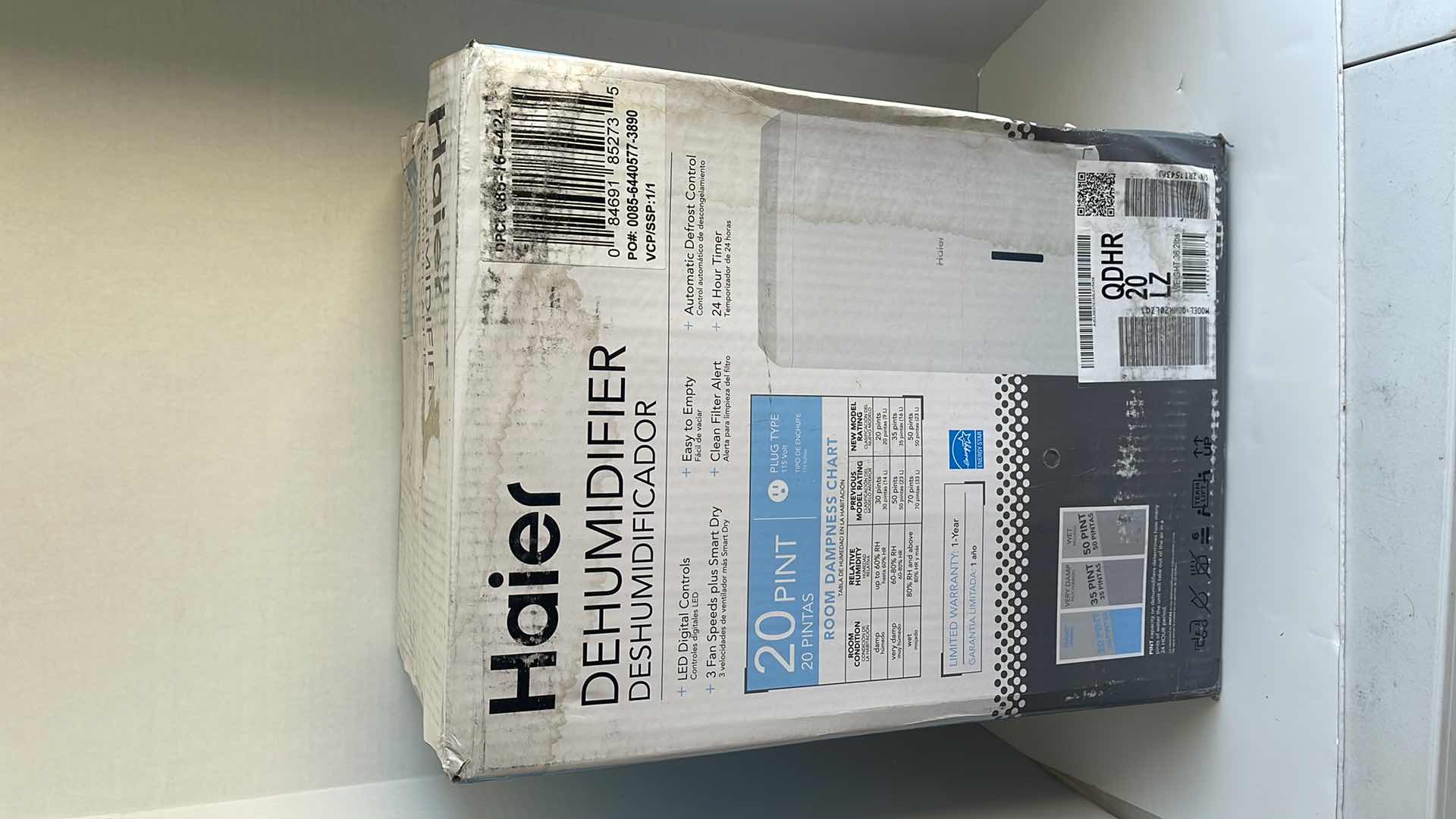 Photo 1 of HAIER DEHUMIDIFIER MODEL QDHR20LZ