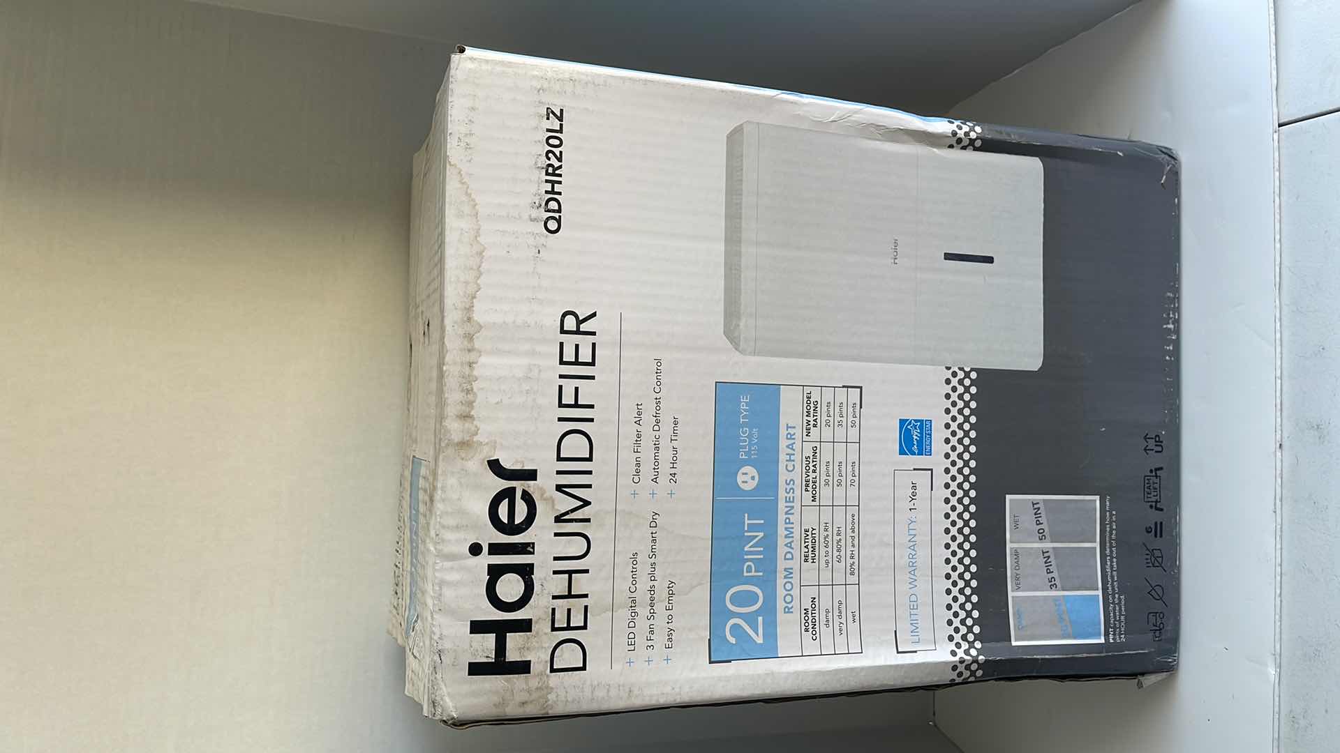 Photo 1 of HAIER DEHUMIDIFIER MODEL QDHR20LZ