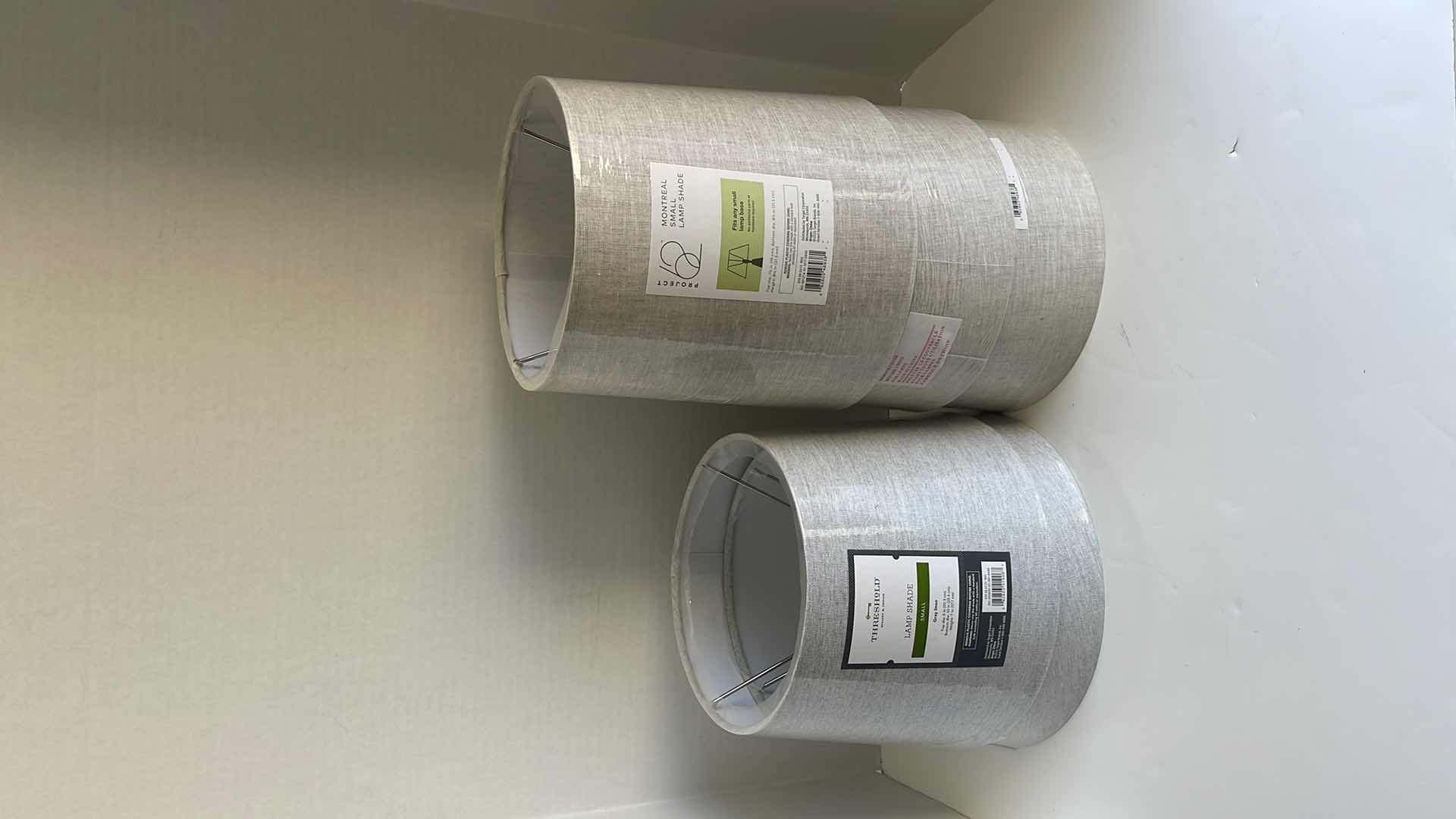 Photo 1 of 5 ASSORTED GRAY LAMP SHADES