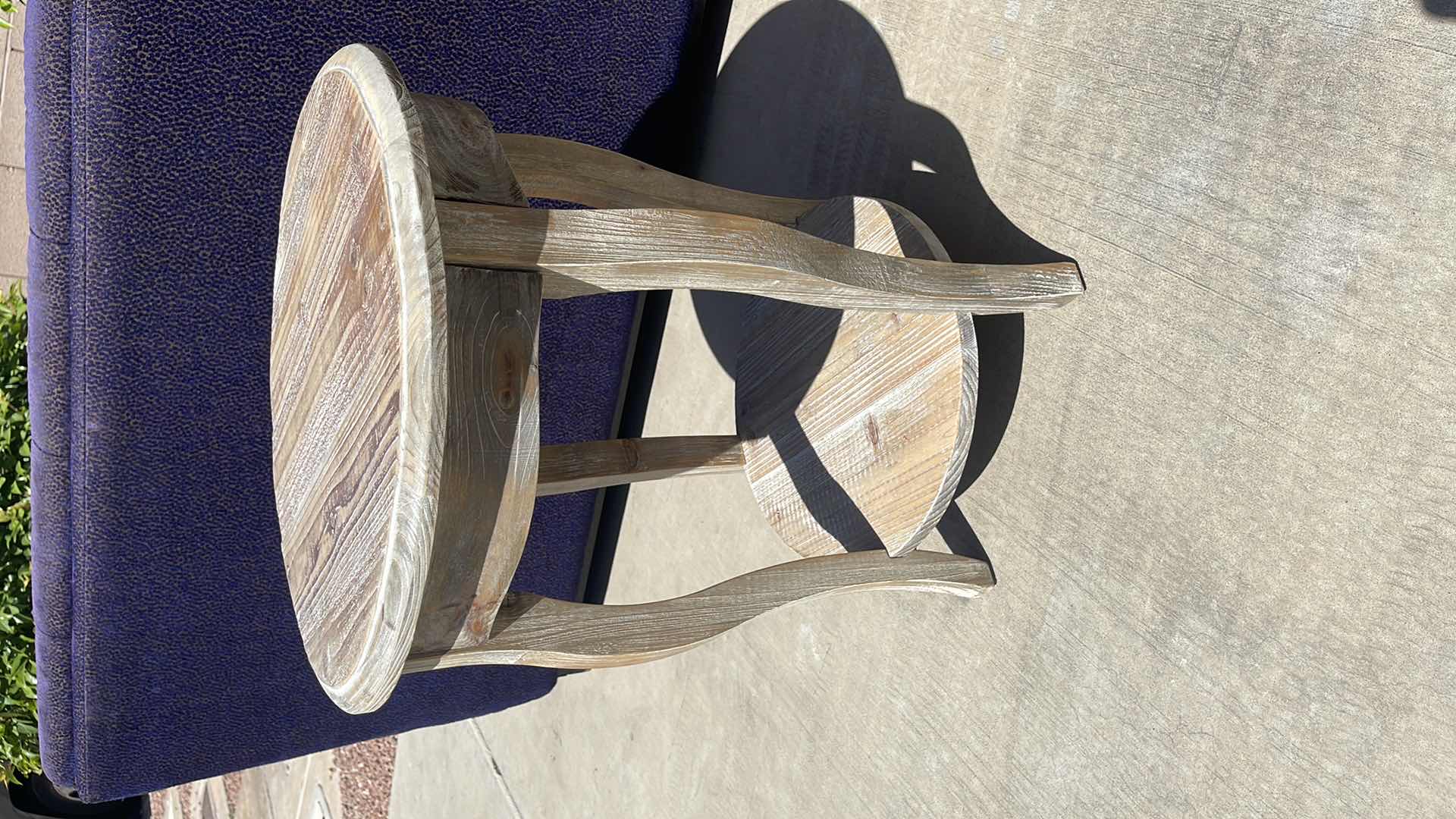 Photo 1 of RUSTIC WOOD BASE SIDE TABLE 20” X 20” H24”
