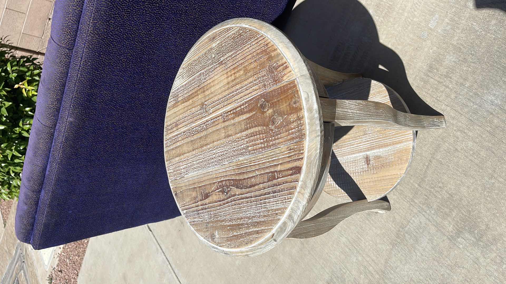 Photo 1 of RUSTIC WOOD BASE SIDE TABLE 20” X 20” H24”