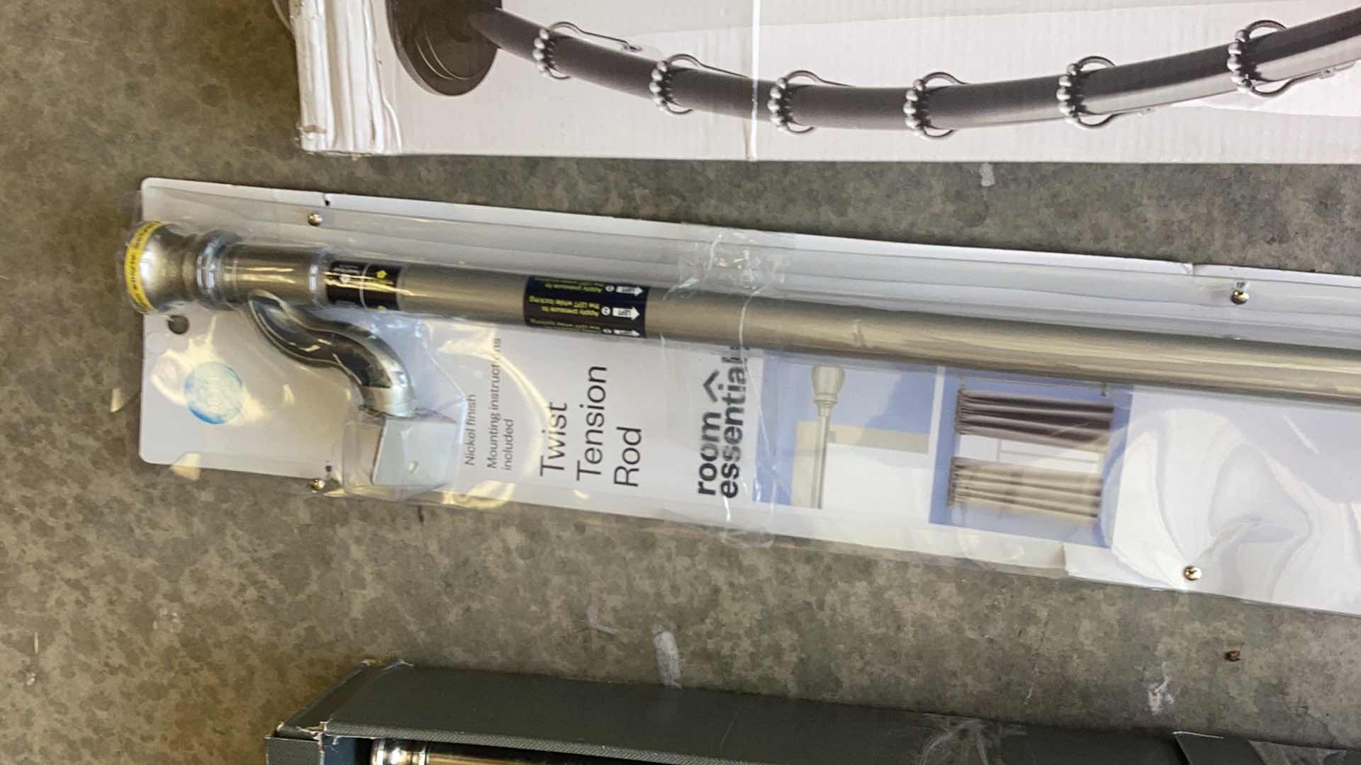 Photo 1 of CURVED SHOWER, TWIST TENSION, AND DOUBLE CURTAIN RODS