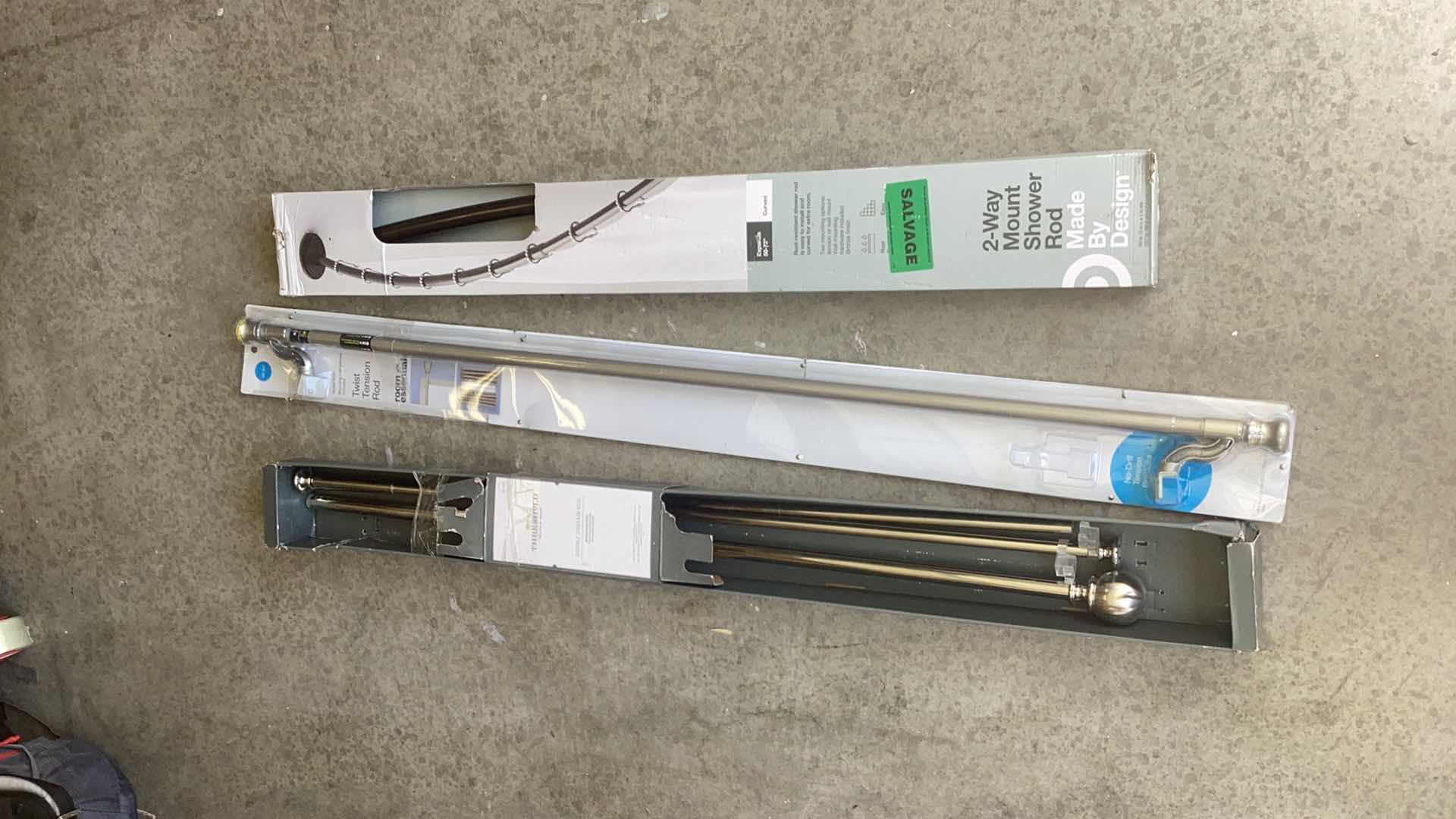 Photo 1 of CURVED SHOWER, TWIST TENSION, AND DOUBLE CURTAIN RODS