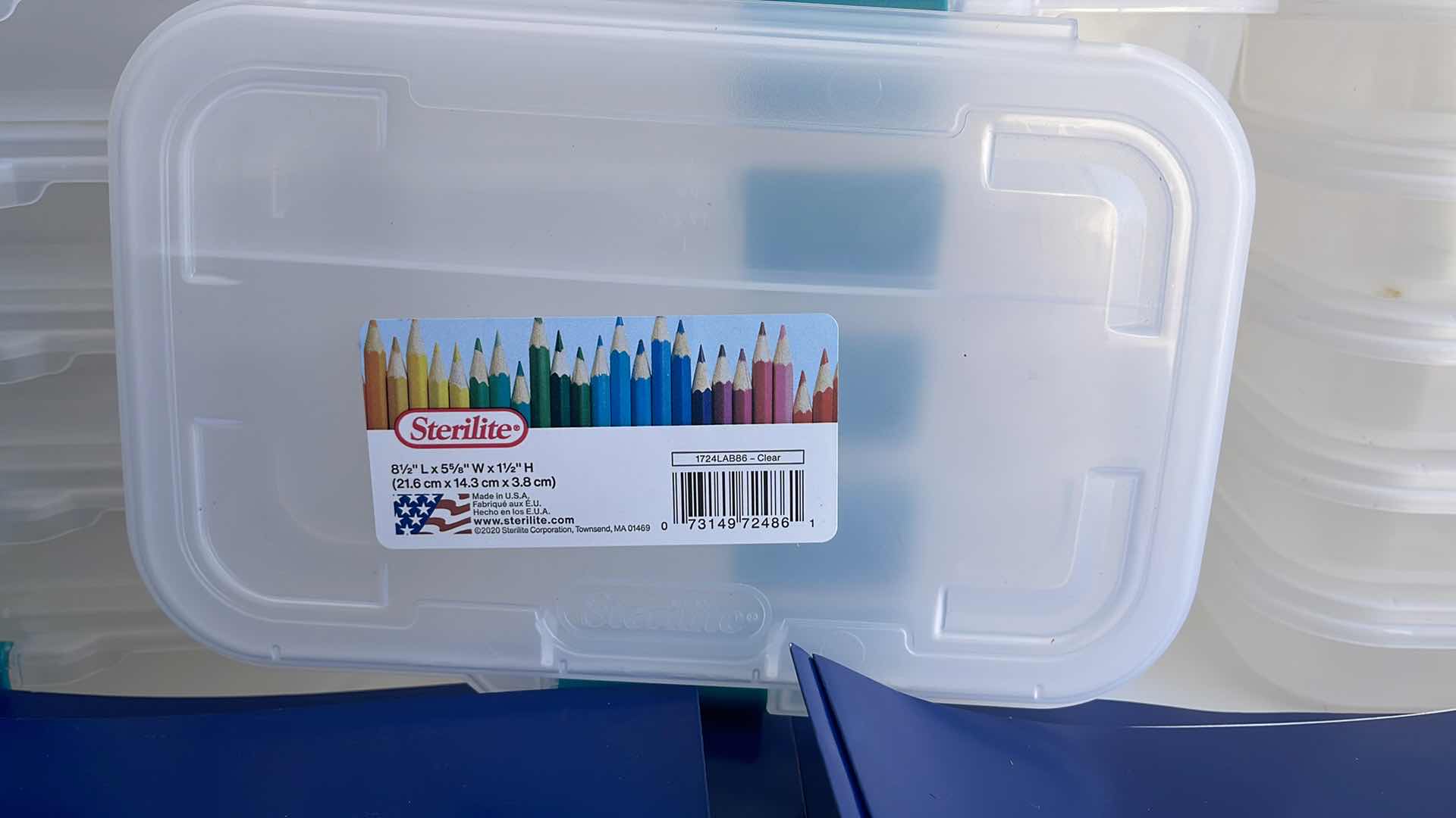 Photo 1 of BOX OF SCHOOL SUPPLIES PENCIL HOLDERS & FOLDERS