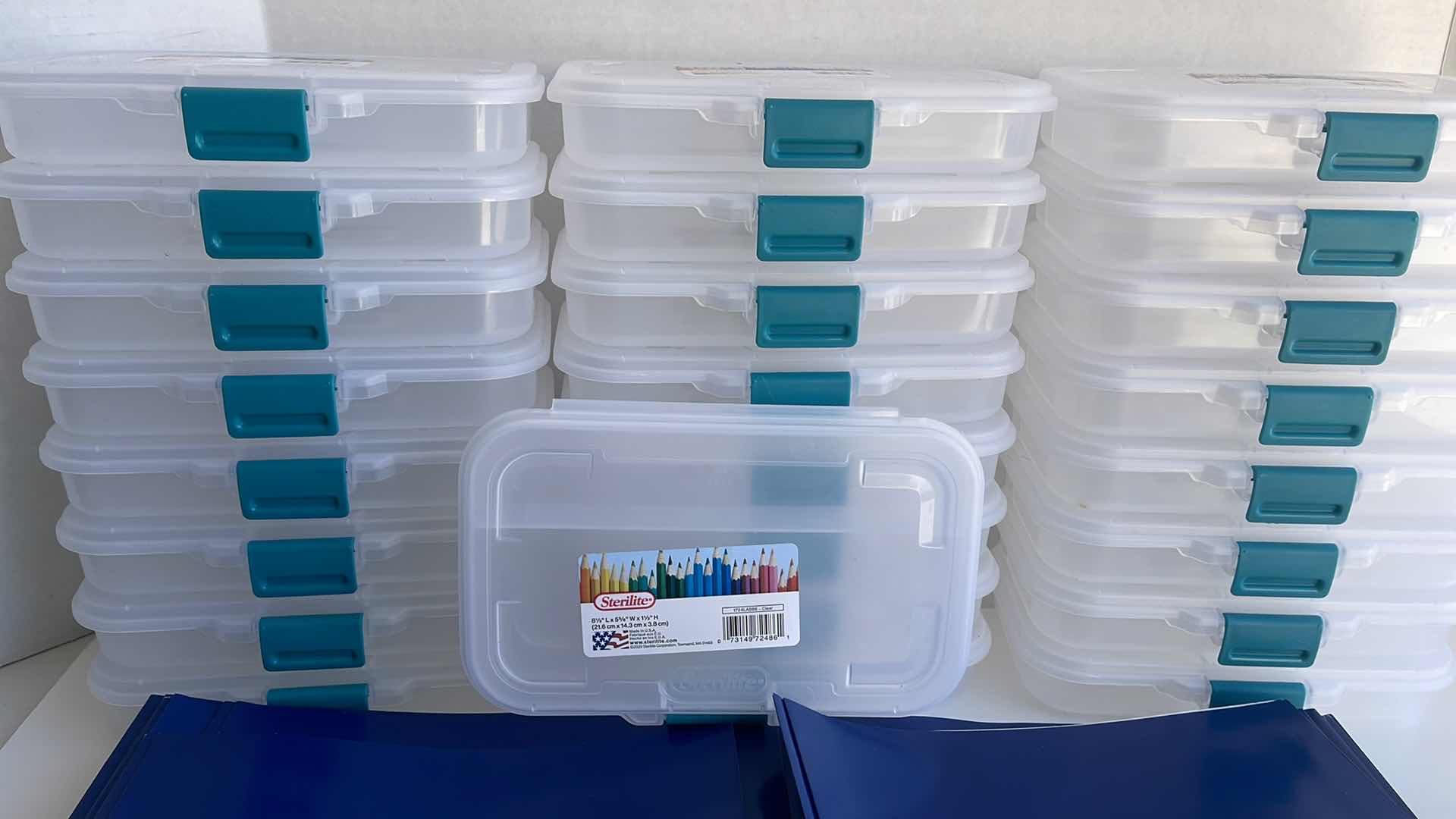 Photo 2 of BOX OF SCHOOL SUPPLIES PENCIL HOLDERS & FOLDERS