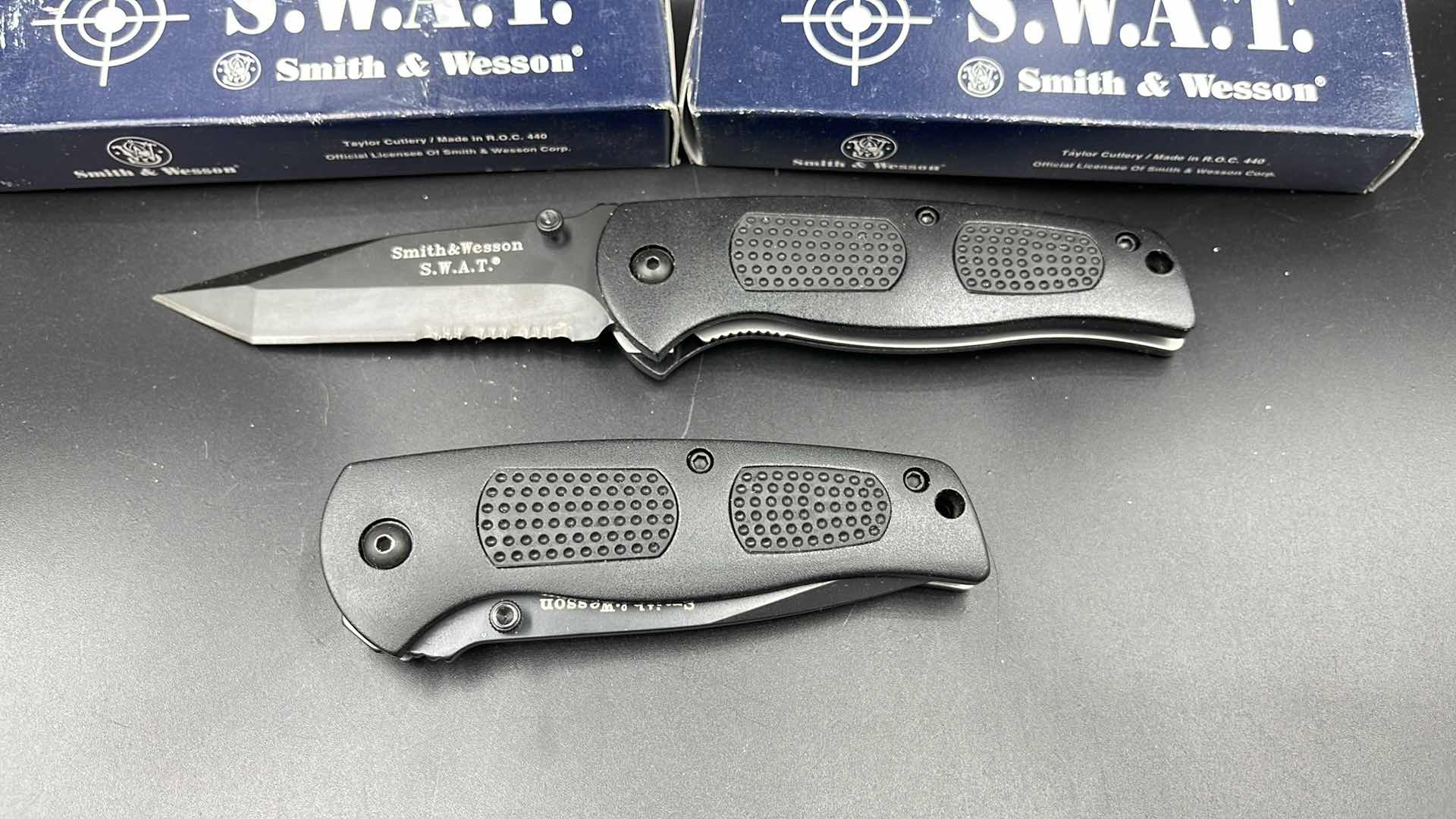 Photo 1 of 2 PC SMITH & WESSON S.W.A.T. KNIFE SW114
