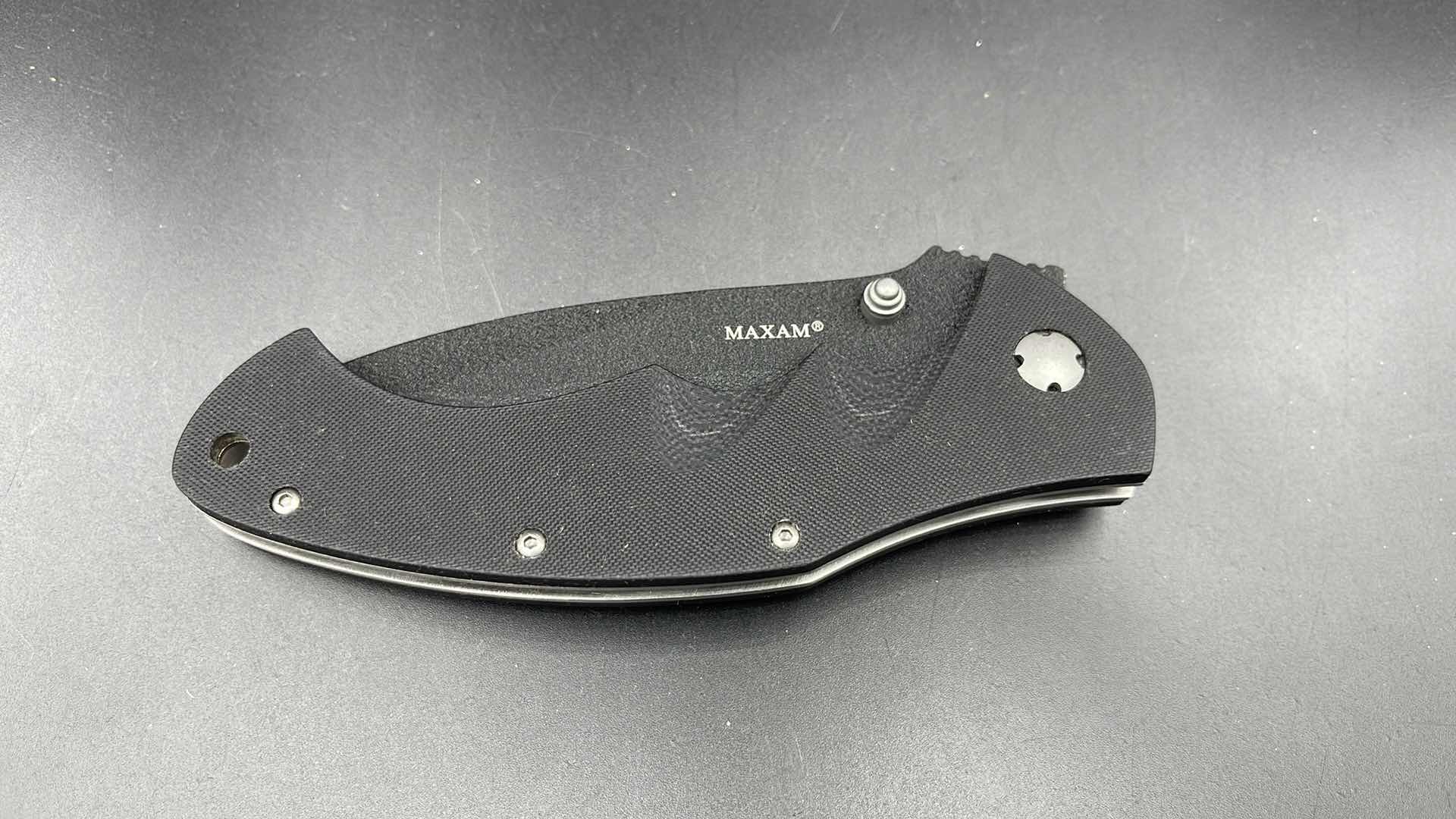 Photo 1 of MAXAM FOLDING BLACK HUNTING KNIFE 9”