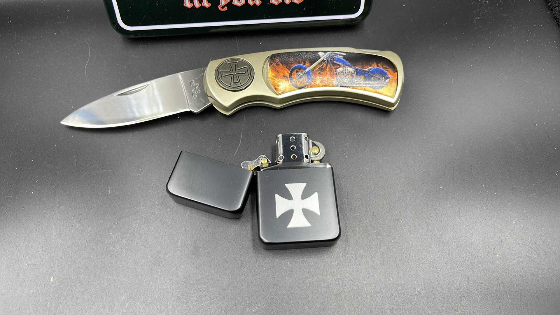 Photo 1 of CHOPPERS TILL YOU DIE KNIFE & LIGHTER SET