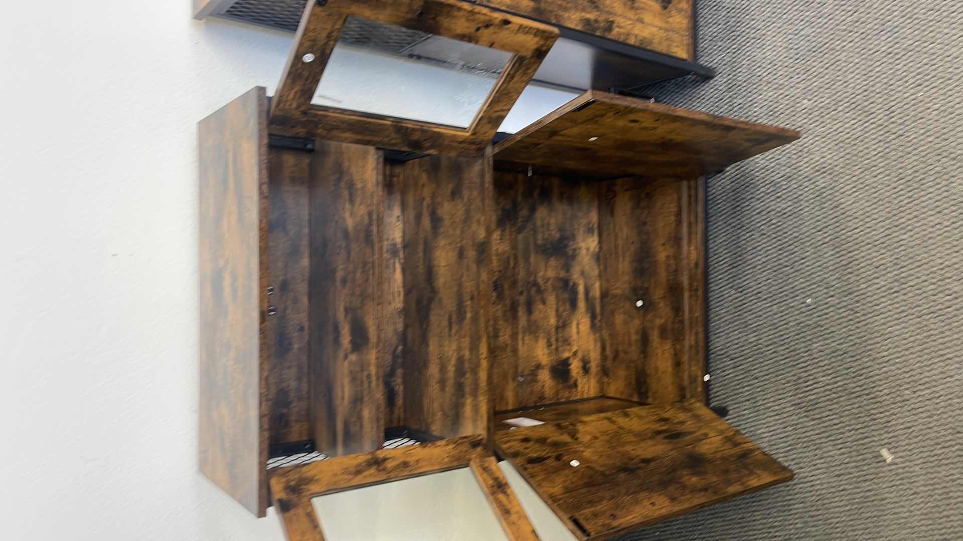 Photo 2 of METAL BASE W WOOD SIDING CABINET 24” X 12” H42” (COSMETIC DAMAGE ONLY)