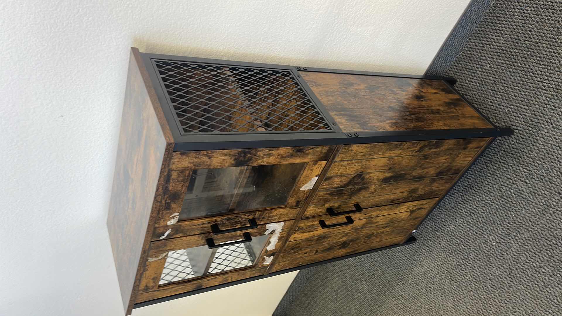 Photo 3 of METAL BASE W WOOD SIDING CABINET 24” X 12” H42” (COSMETIC DAMAGE ONLY)