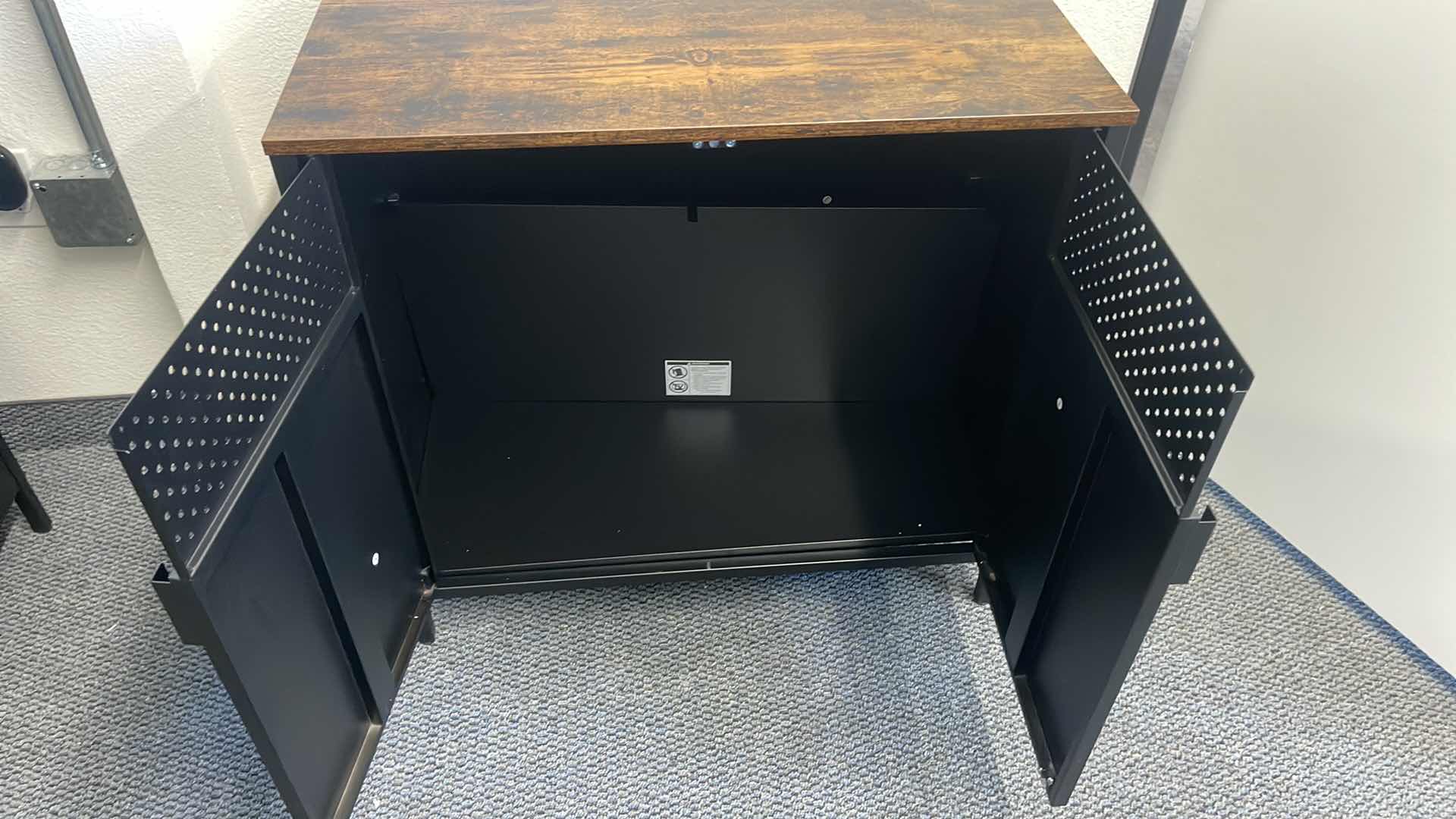 Photo 1 of METAL BASE W WOOD TOP CABINET 32” X 16” H30”