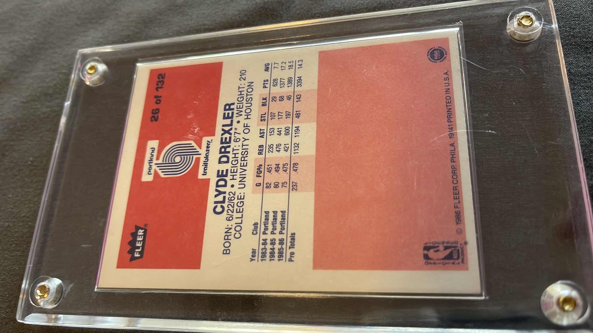Photo 1 of 1986 CLYDE DREXLER FLEER ROOKIE CARD 26