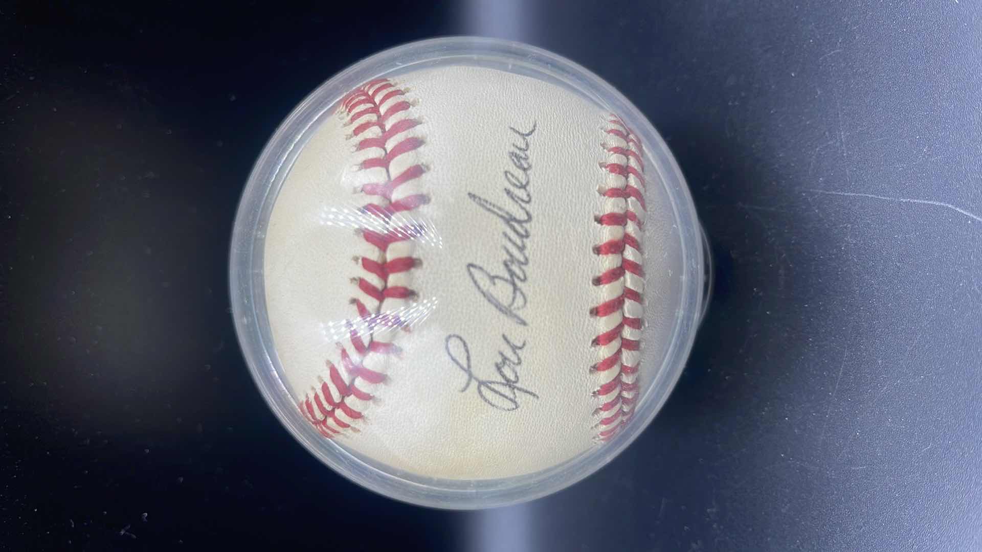 Photo 1 of LOU BOUDREAU 1948 MLB MVP AUTOGRAPHED BASEBALL HOF