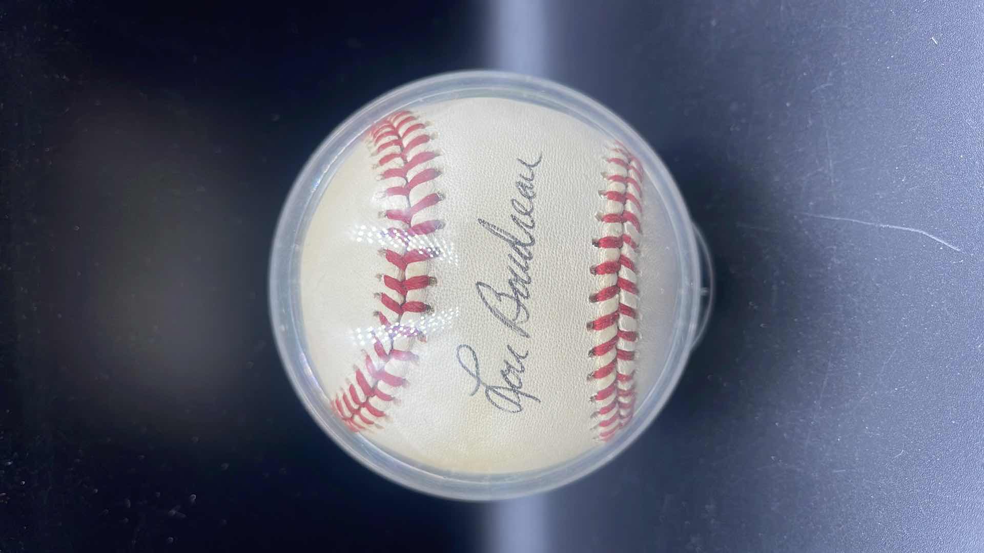 Photo 1 of LOU BOUDREAU 1948 MLB MVP AUTOGRAPHED BASEBALL HOF