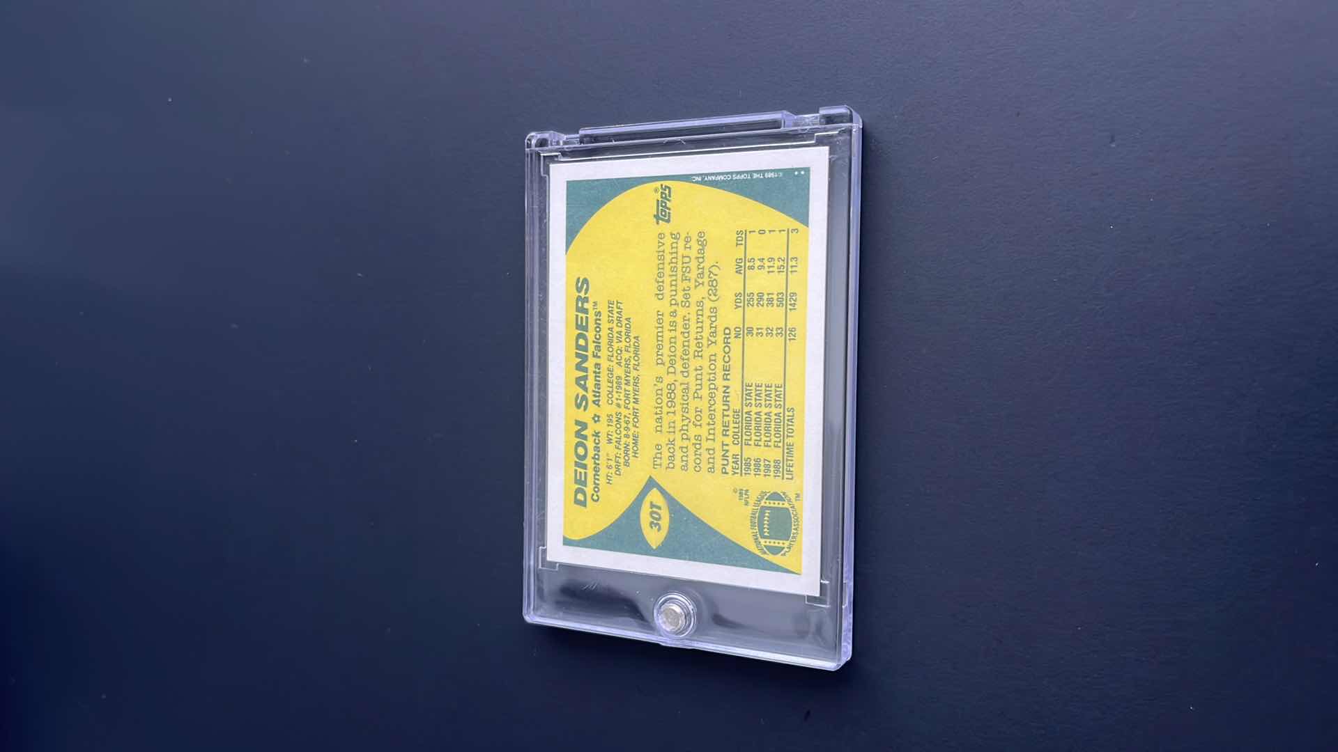 Photo 1 of 1989 DEION SANDERS TOPPS ROOKIE CARD 30T