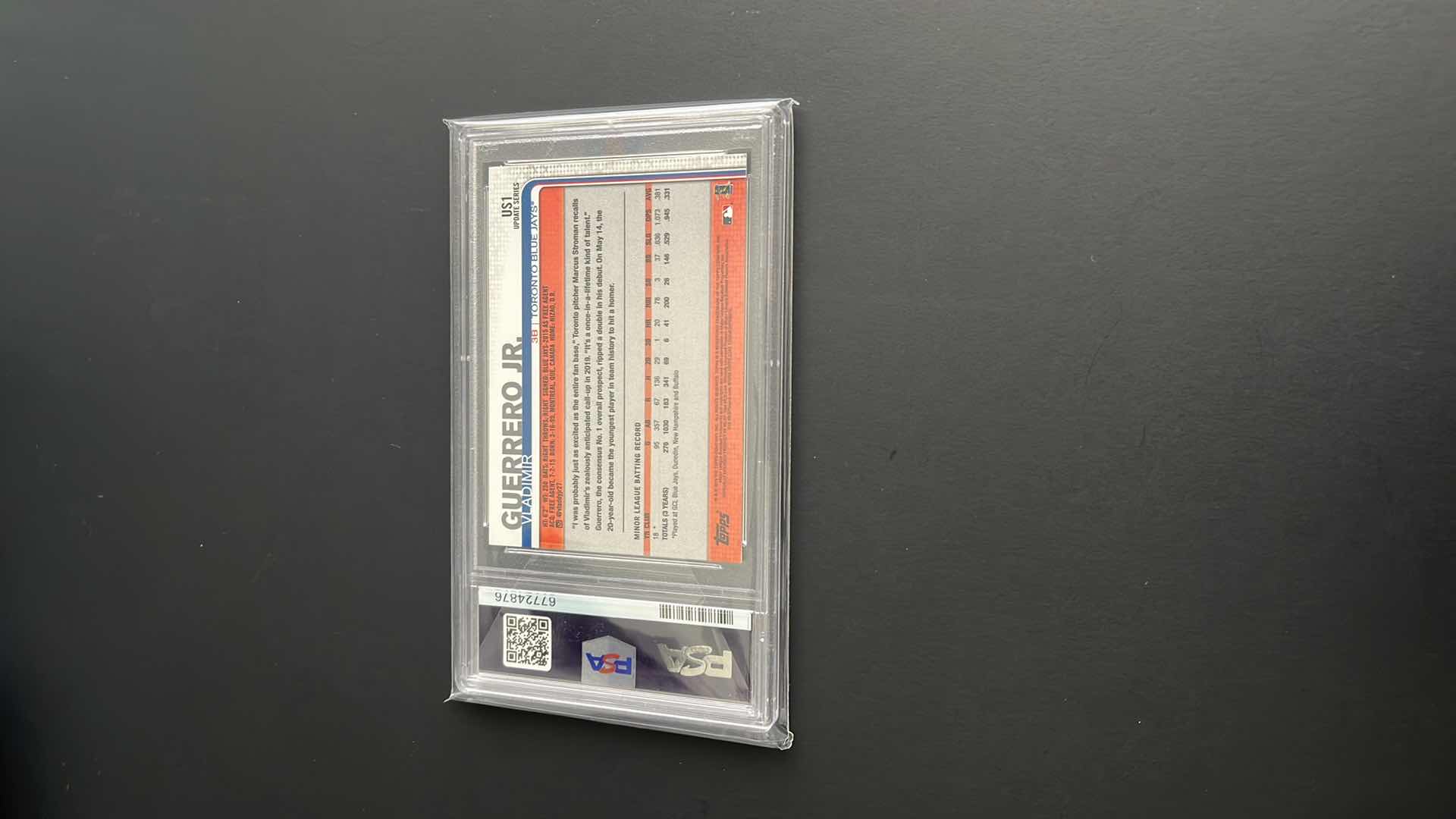 Photo 1 of 2019 VLADIMIR GUERRERO JR TOPPS ROOKIE CARD US1 RATED 8