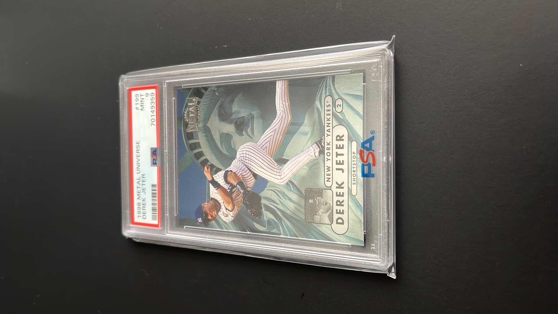 Photo 1 of 1998 DEREK JETER METAL UNIVERSE RATED 9 CARD 199