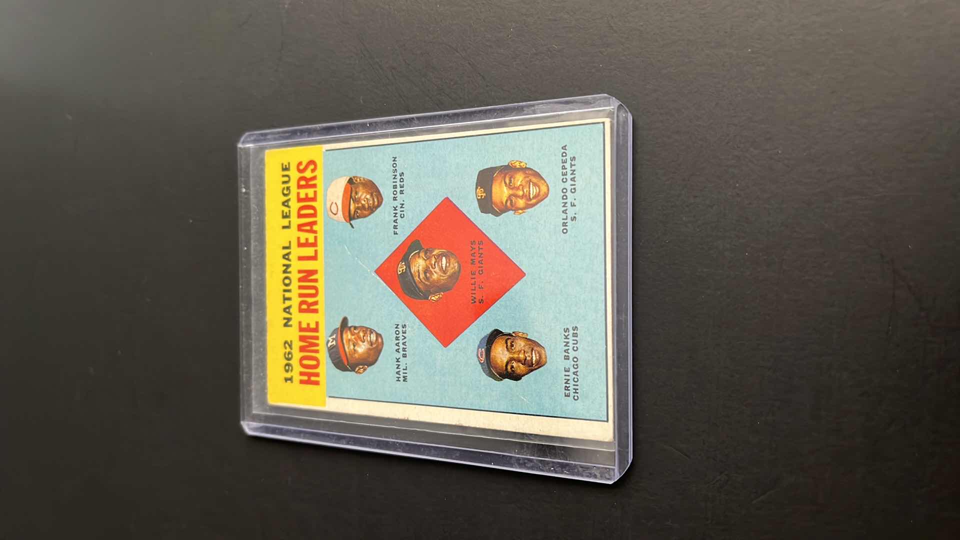 Photo 1 of 1963 HANK AARON, WILLIE MAYS, BANKS, & ROBINSON TOPPS CARD 3 