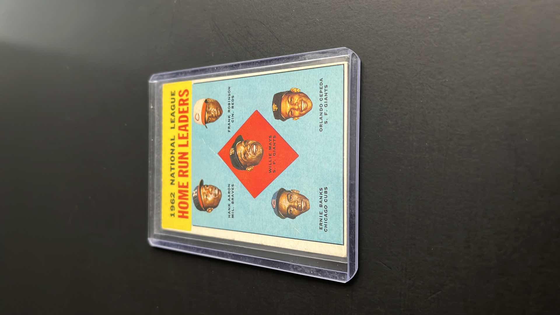 Photo 1 of 1963 HANK AARON, WILLIE MAYS, BANKS, & ROBINSON TOPPS CARD 3 