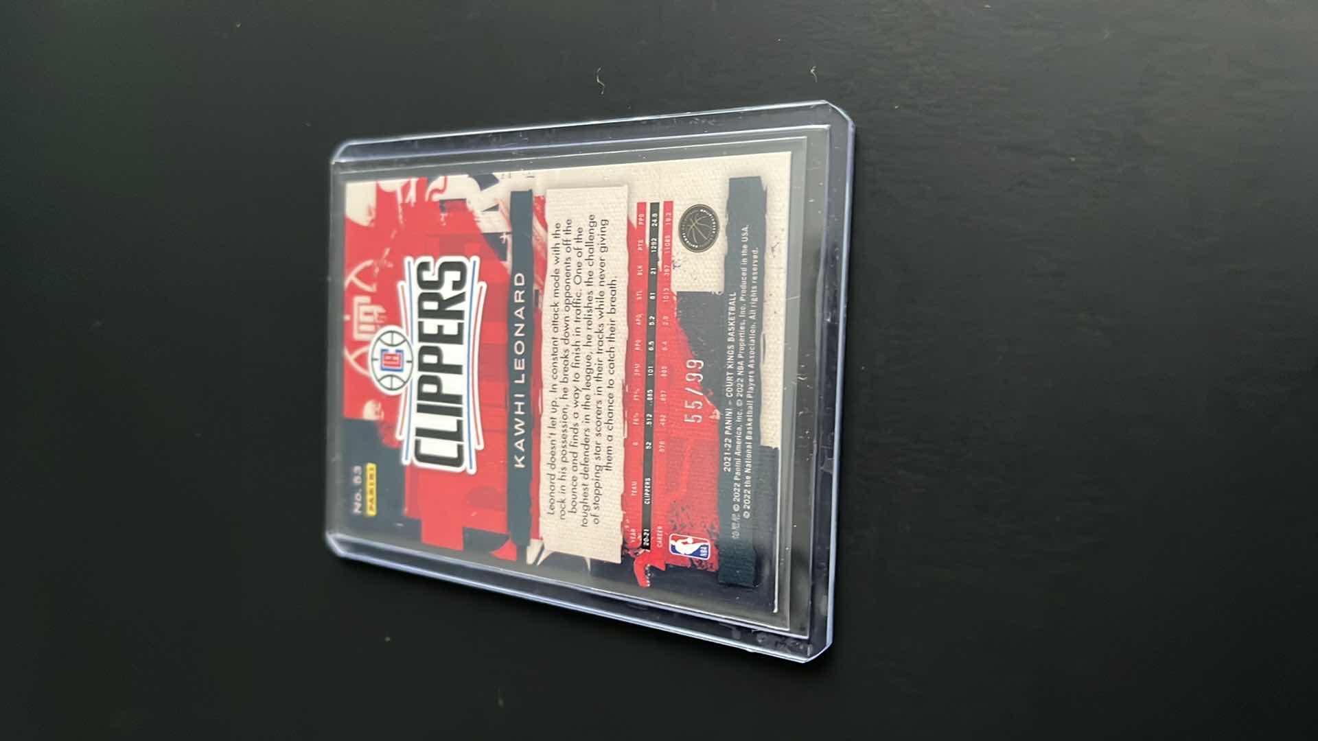 Photo 1 of 2021 KAWHI LEONARD PANINI COUTRS KING CARD 53