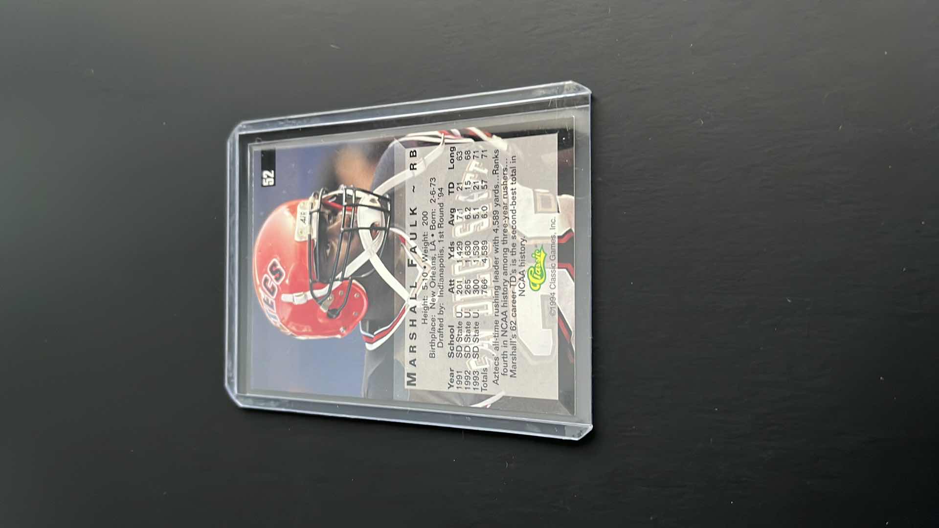 Photo 1 of 1994 MARSHALL FAULK CLASSIC ROOKIE CARD 52