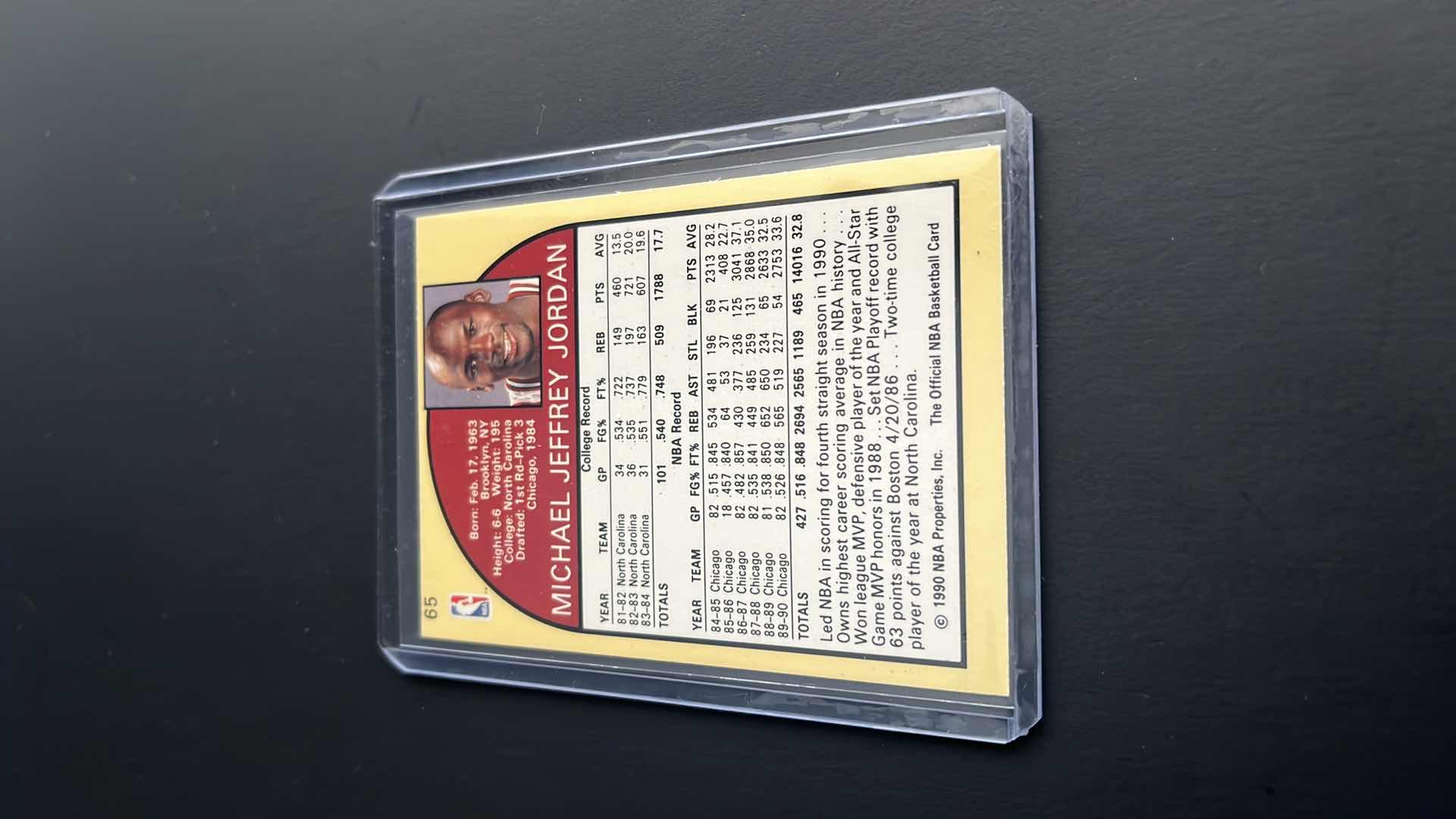 Photo 1 of 1990 MICHAEL JORDAN NBAHOOPS CARD 65